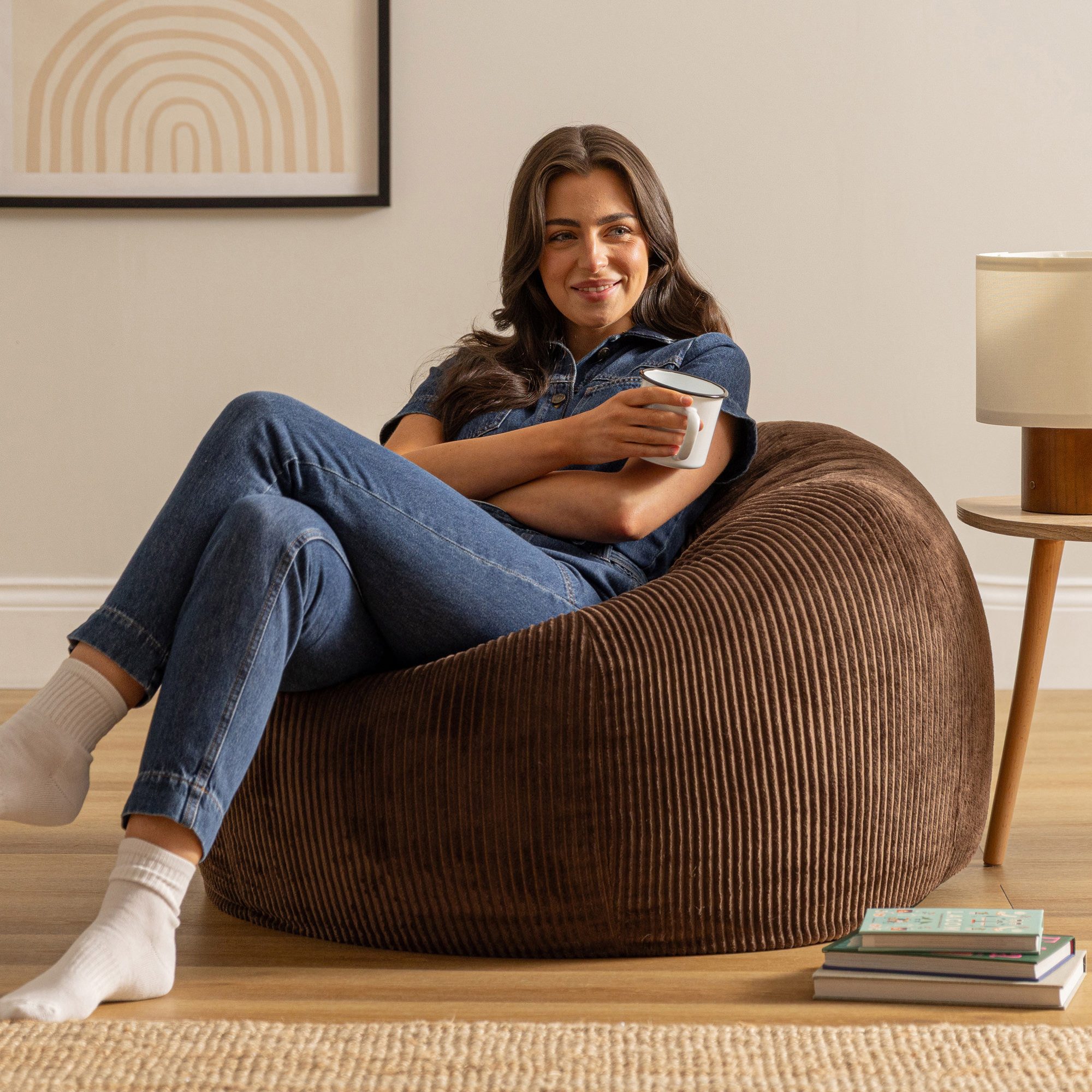 icon Sitzsack Sitzsack Erwachsene aus Cord flauschig „Kingston“, 85x50cm, M günstig online kaufen