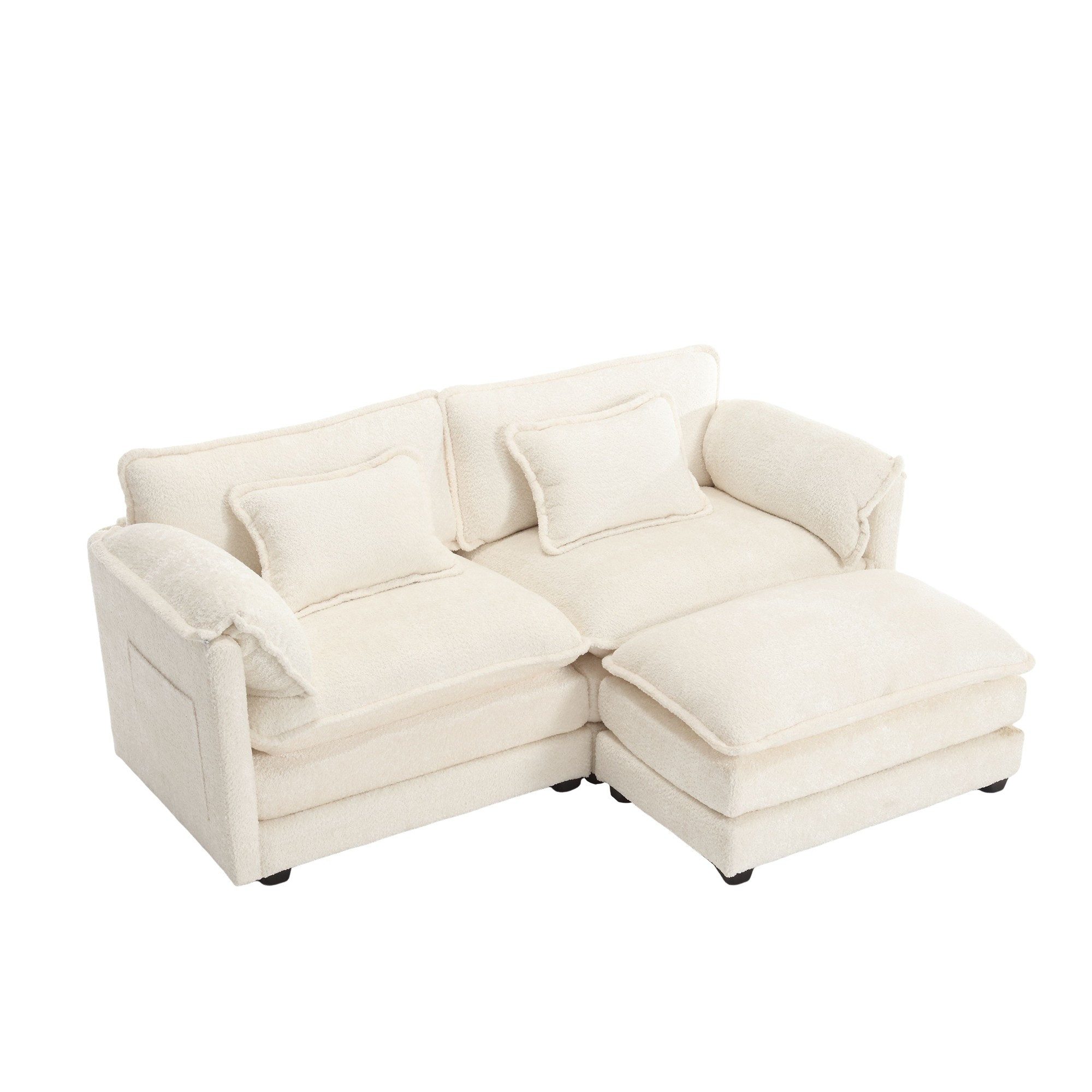 LVHOM Loungesofa Polsterecke/Relaxliege/Ecksofa mit Fußstütze, 2 Kissen, Se günstig online kaufen