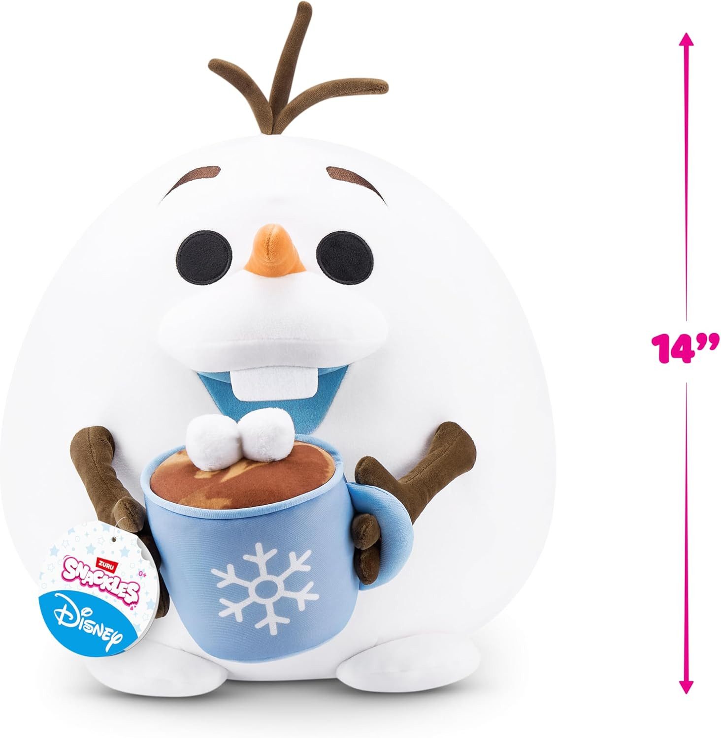ZURU Plüschfigur ZURU 77704J - Snackles Olaf mit Heißer Schokolade - Kuscheltier 35 cm