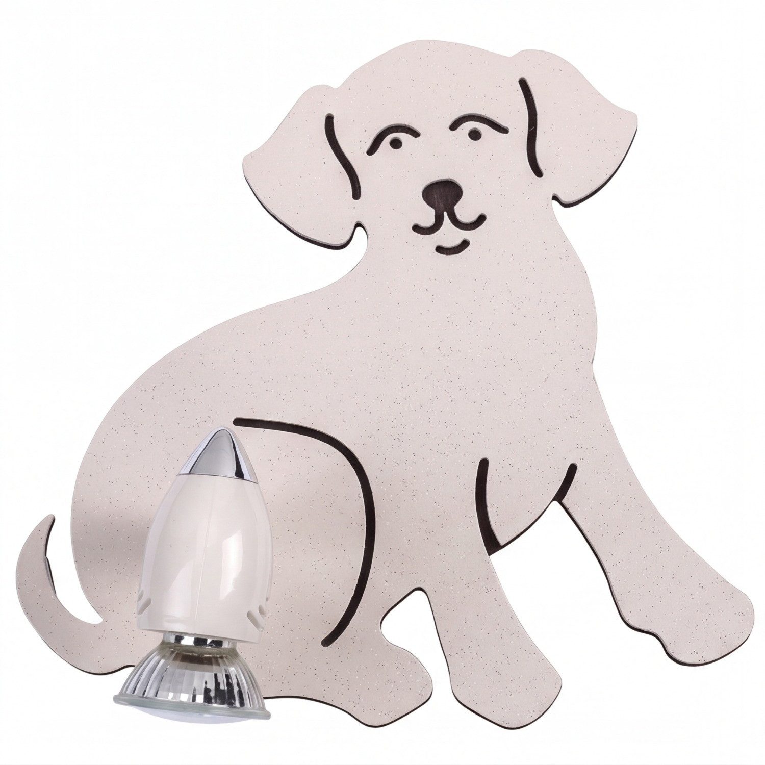 Licht-Erlebnisse Wandleuchte DOG, ohne Leuchtmittel, Wandlampe Kinderzimmer Hund GU10 Beleuchtung