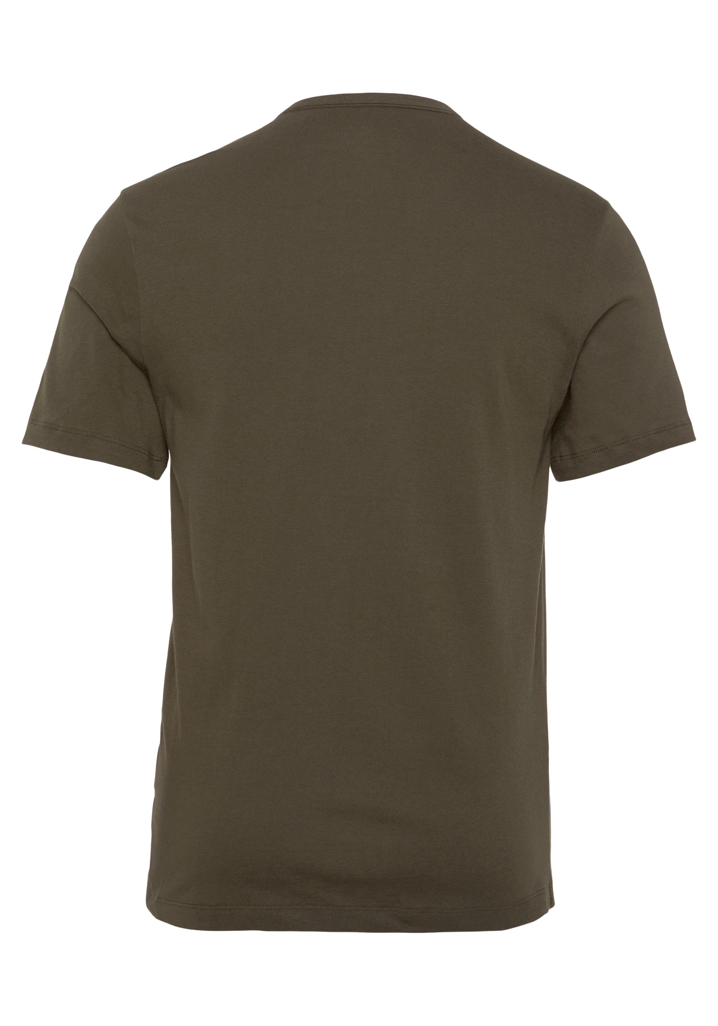 Brust BOSS (Set, mit der auf BOSS Schriftzug T-Shirt 3-tlg) schwarz/dunkelblau/khaki980
