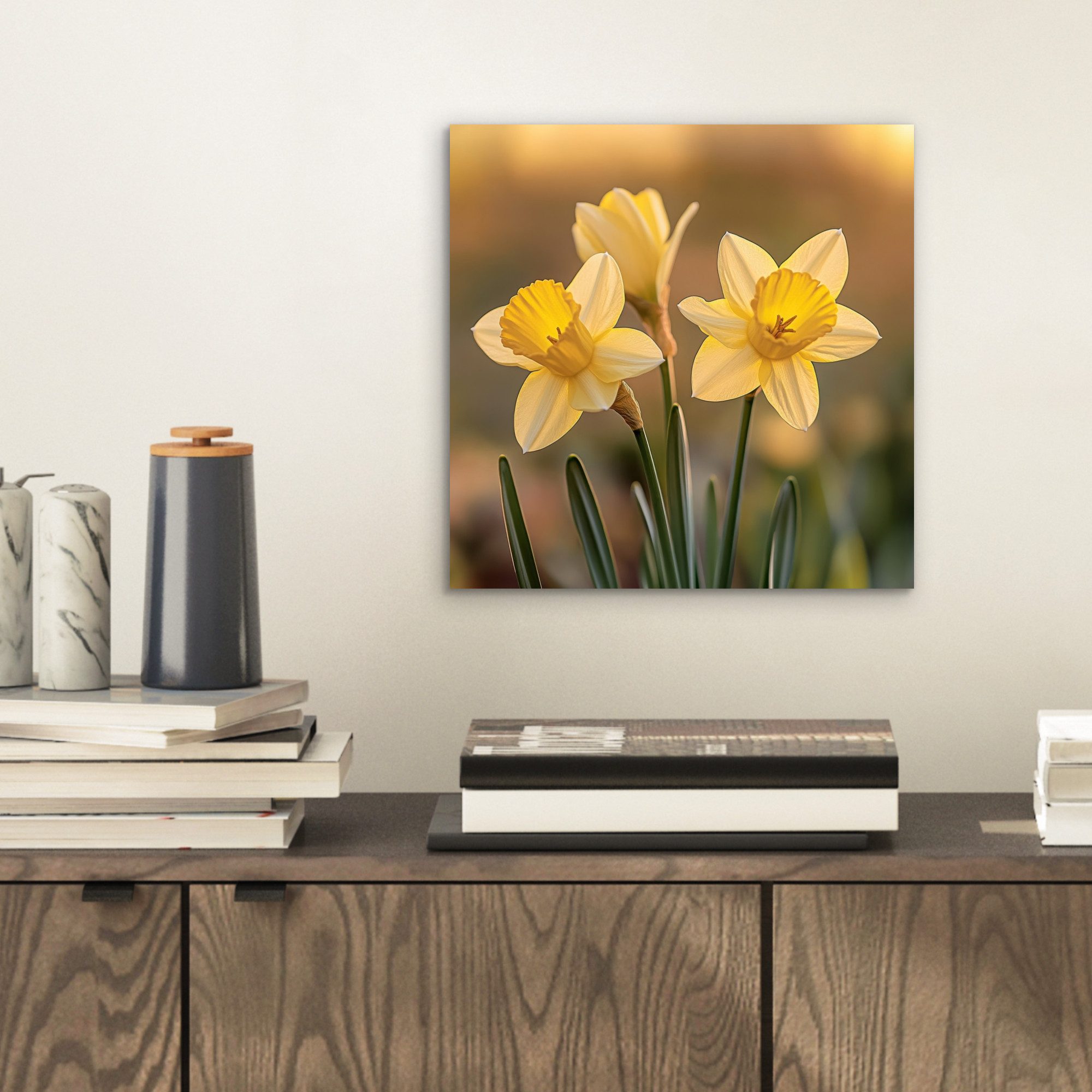 MuchoWow Metallbild Blumen - Gelb - günstig online kaufen