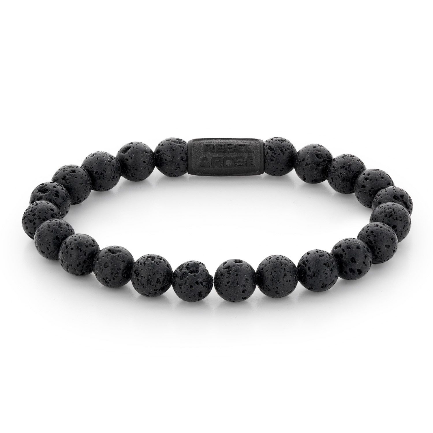 Rebel & Rose Edelstahlarmband Herren-Black Moon 8 mm