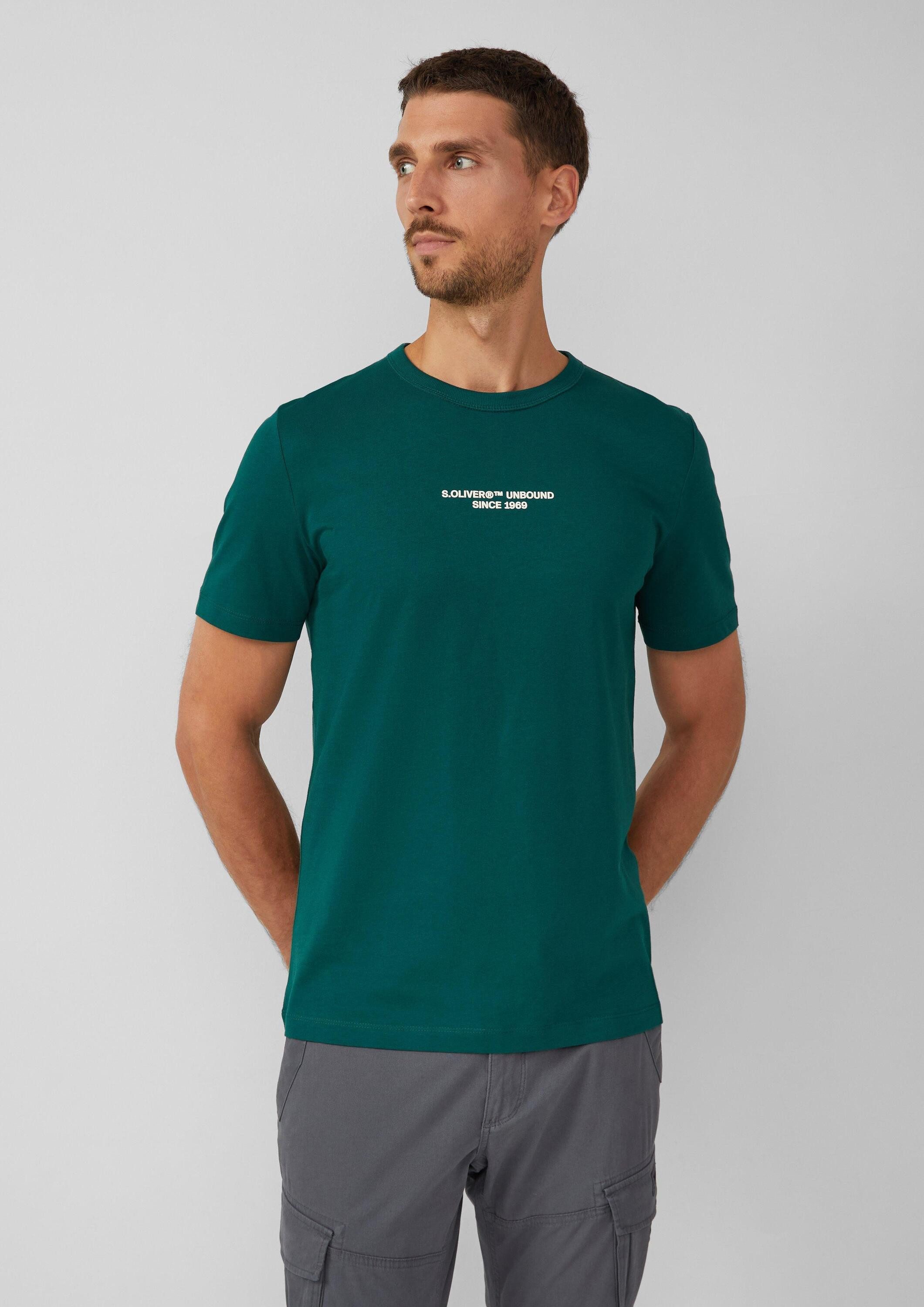 s.Oliver Kurzarmshirt T-Shirt T-Shirt mit Artwork aus reiner Baumwolle günstig online kaufen