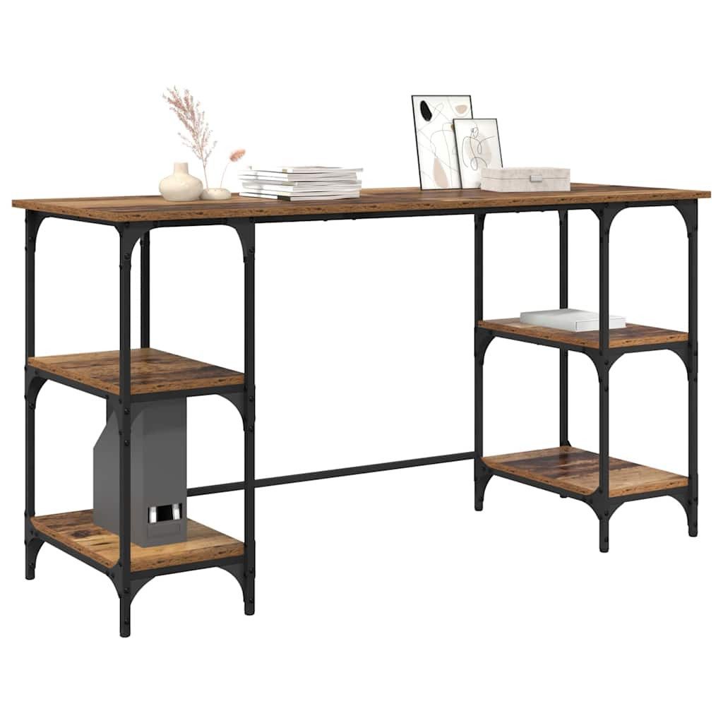 vidaXL Schreibtisch Schreibtisch mit Regal Altholz 140 x 50 x 75 cm Holzwerkstoff (1-St)
