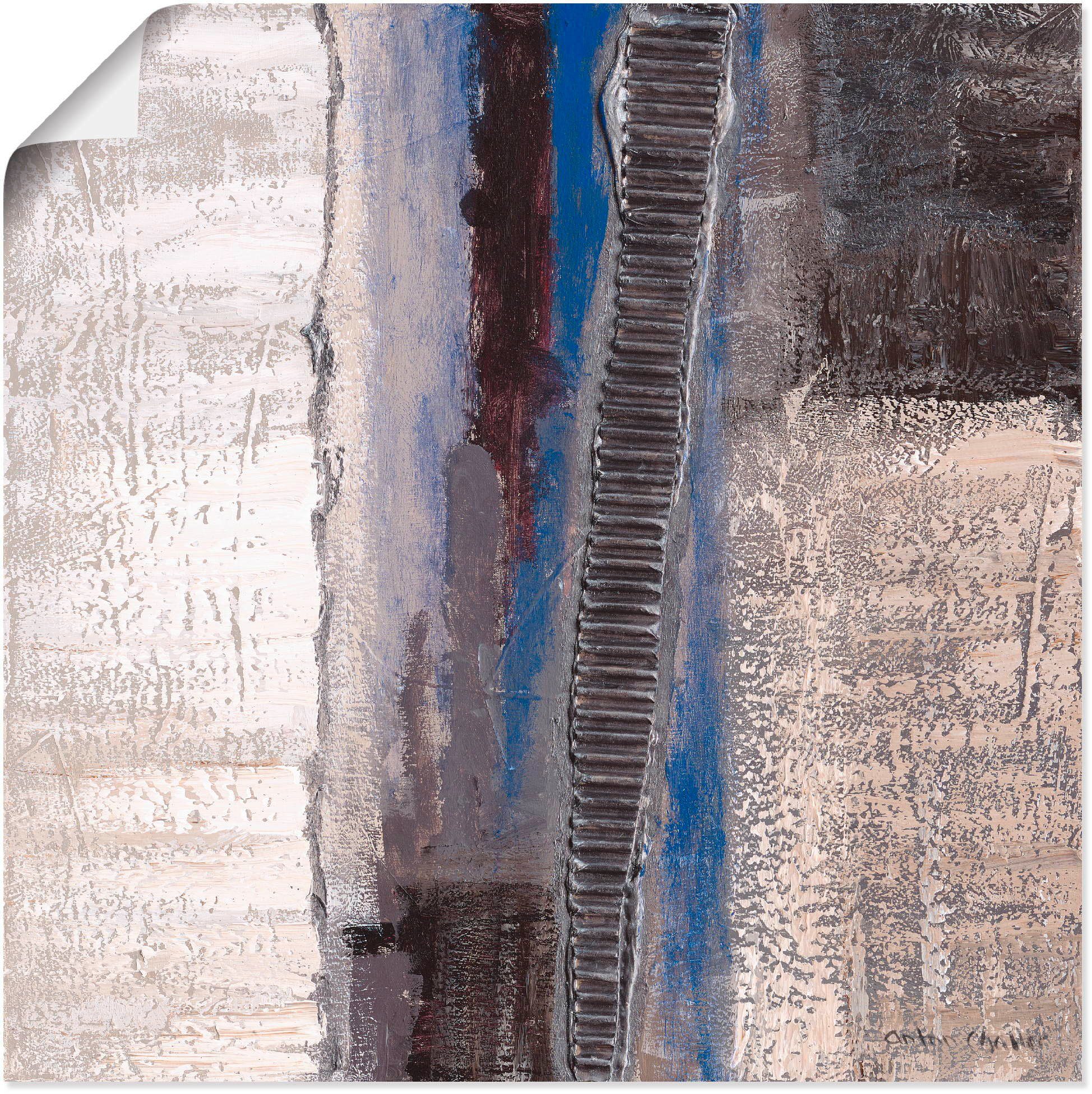 Artland Wandbild Blau-silber Abstrakt I, Muster (1 St), als Alubild, Outdoorbild, Leinwandbild, Плакат in verschied. Größen