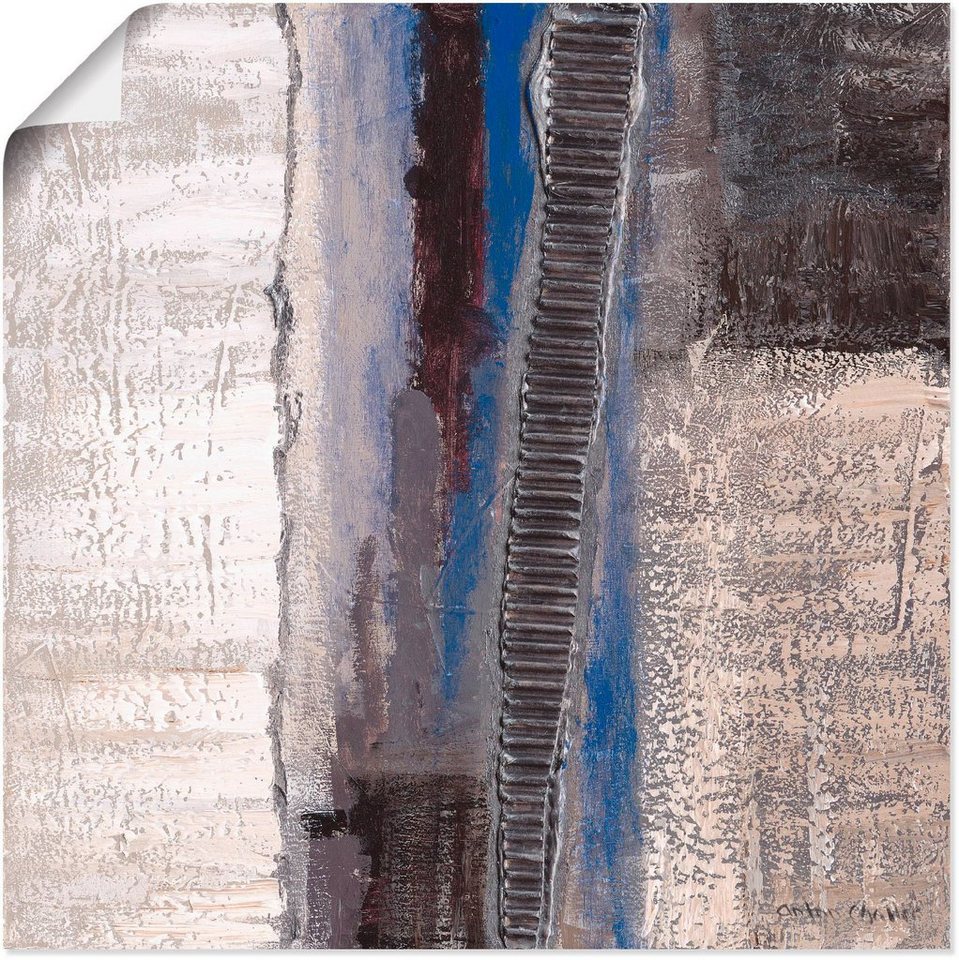 Artland Wandbild Blau-silber Abstrakt I, Muster (1 St), als Alubild,  Leinwandbild, Wandaufkleber oder Poster in versch. Größen