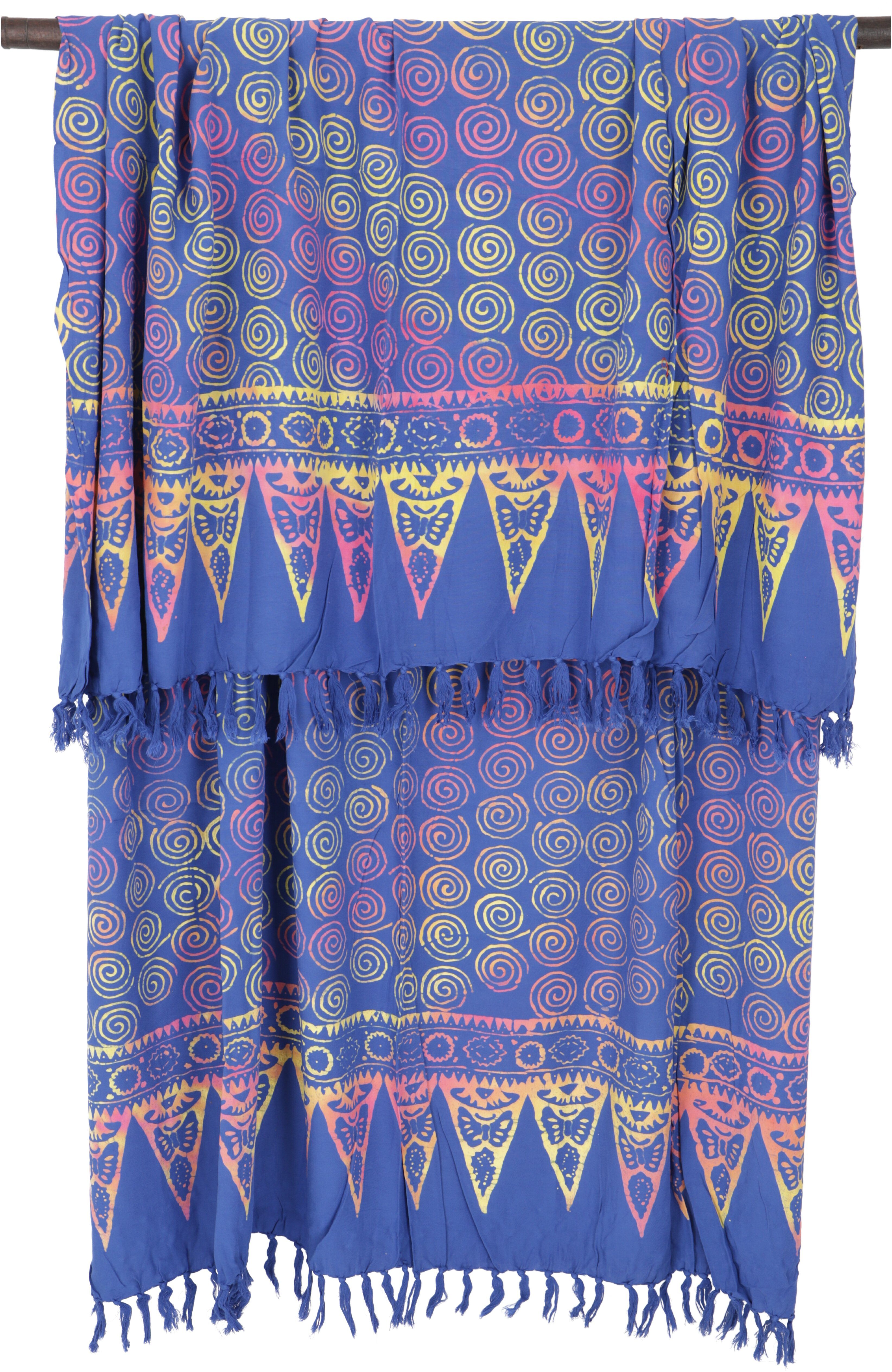 Guru-Shop Sarong Bali Batik 26/blau Wandbehang, Design Sarong, Wickelrock