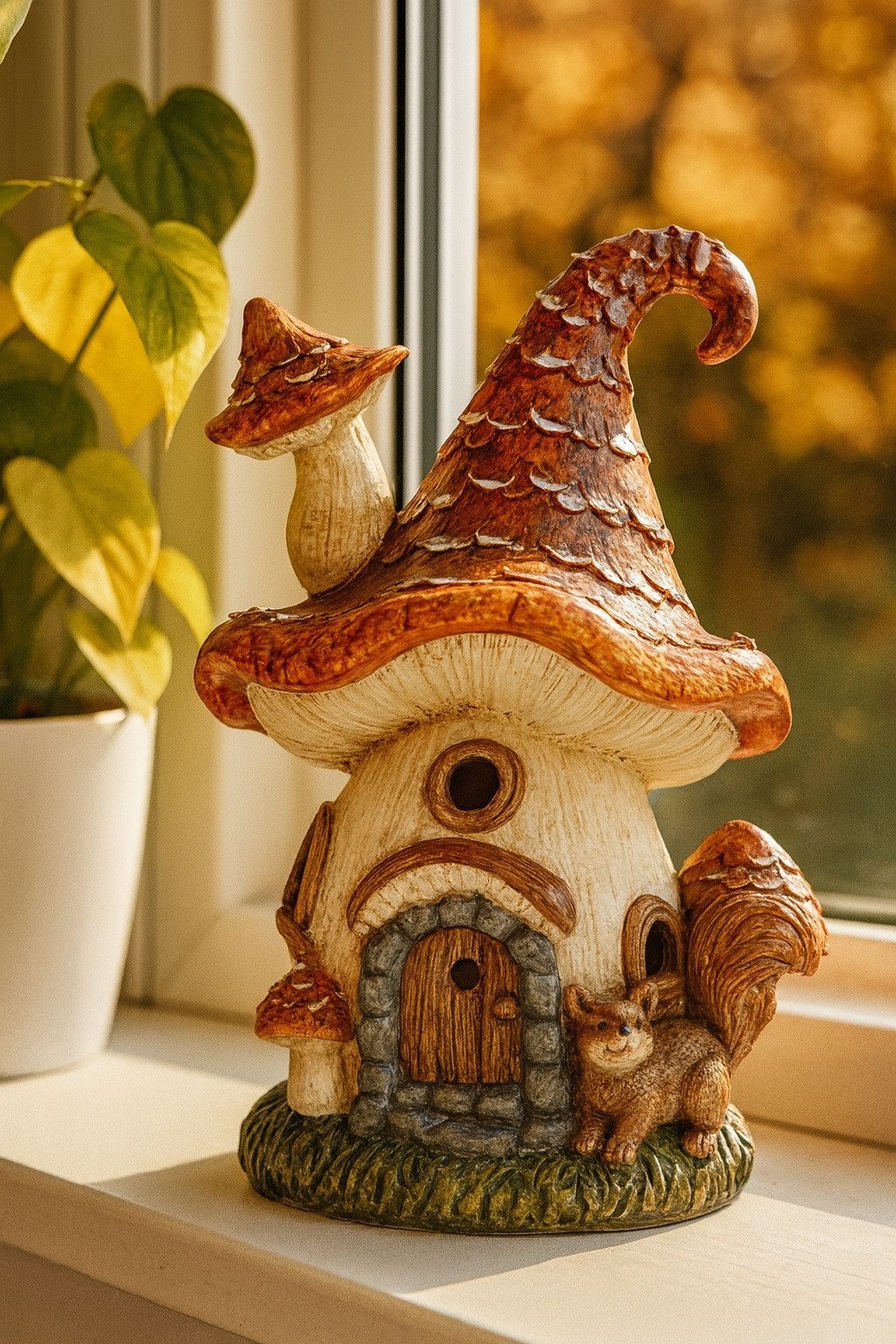 Geschenk-Himmel Dekofigur Pilzhaus Pilz Haus LED-Dekofigur H 21 cm Herbst günstig online kaufen