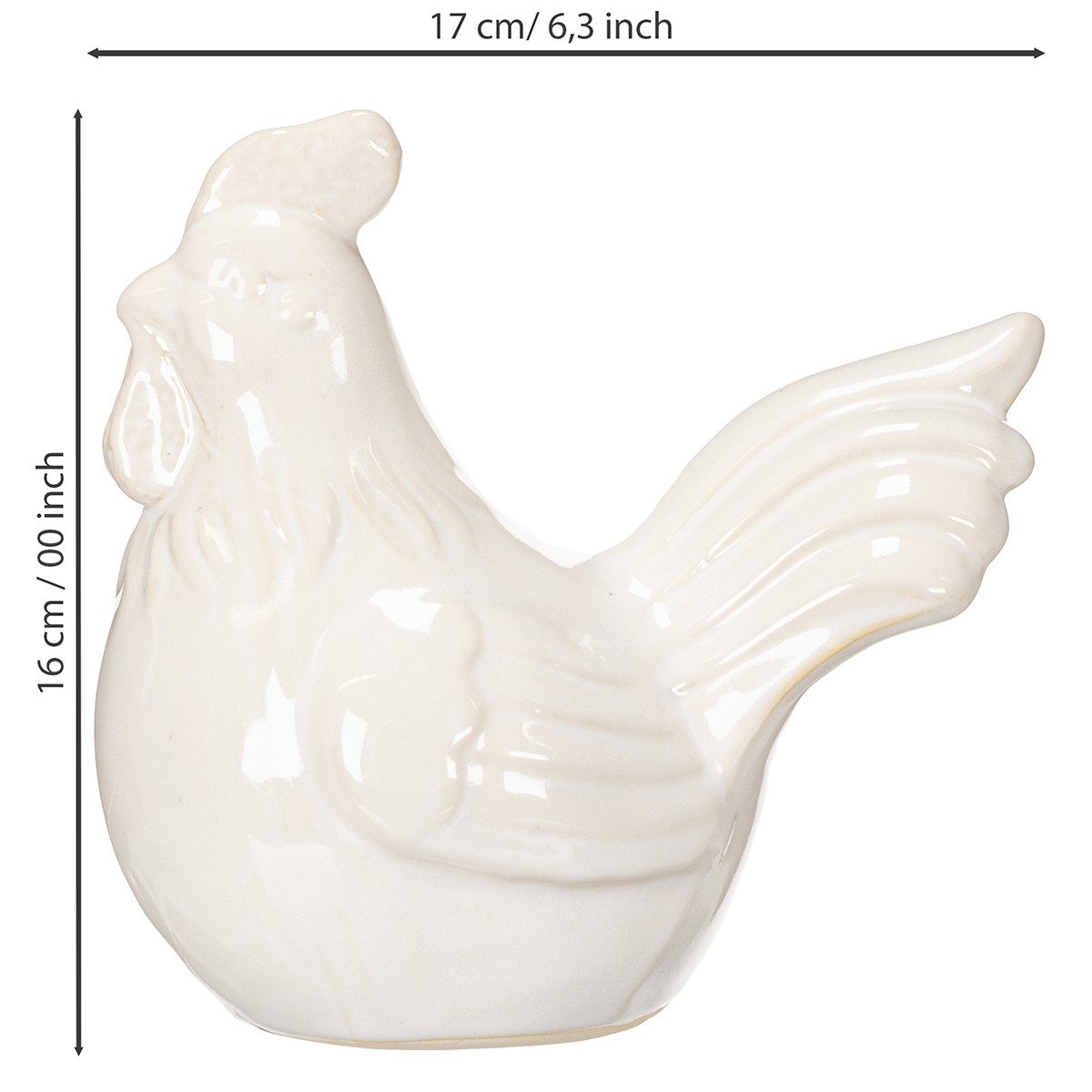 Florists Products Osterhase Keramik Hühnerfigur glänzend Glasur für moderne Wohnraumdeko, 2 Stück