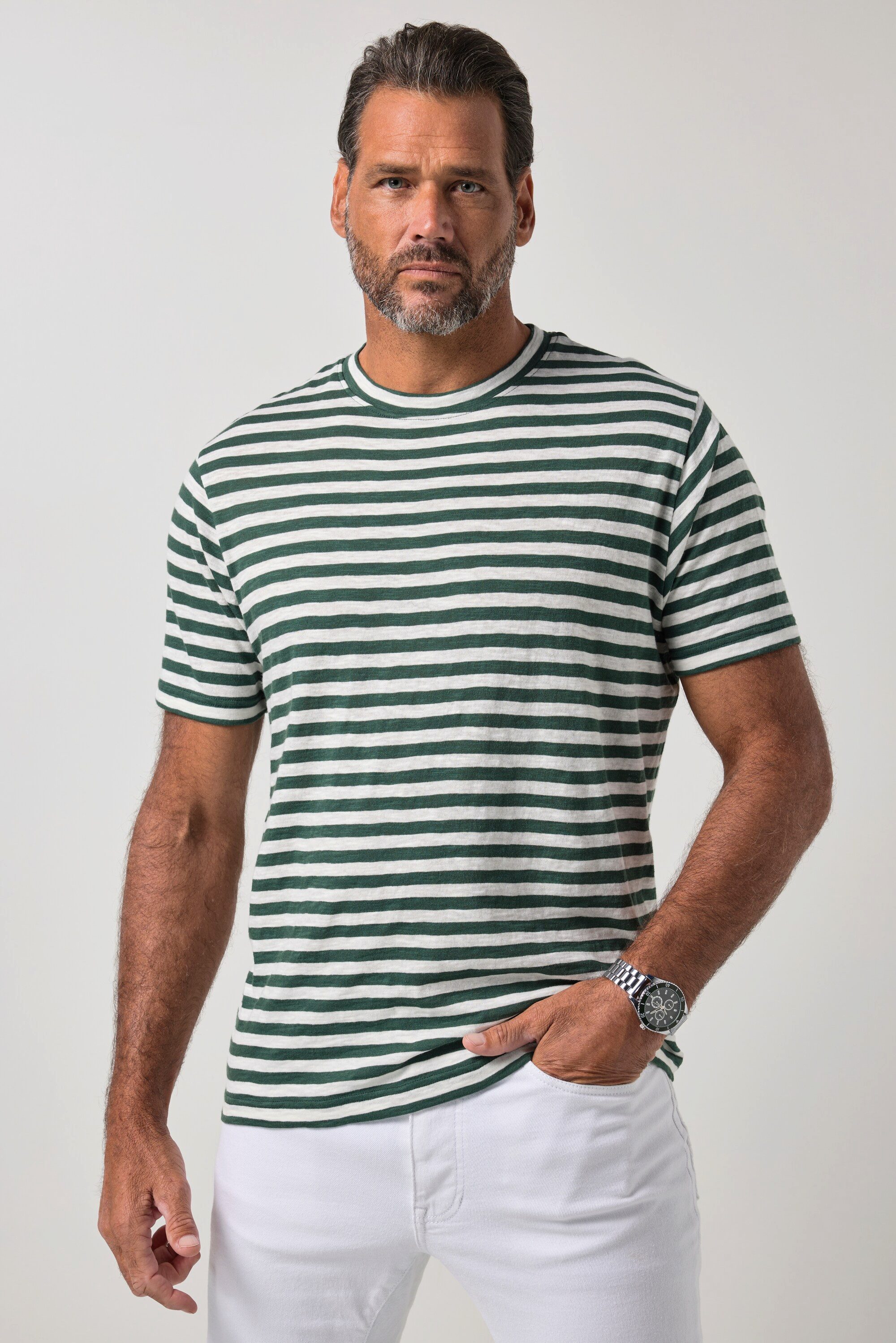 JP1880 T-Shirt T-Shirt Halbarm Ringel bis 8 XL