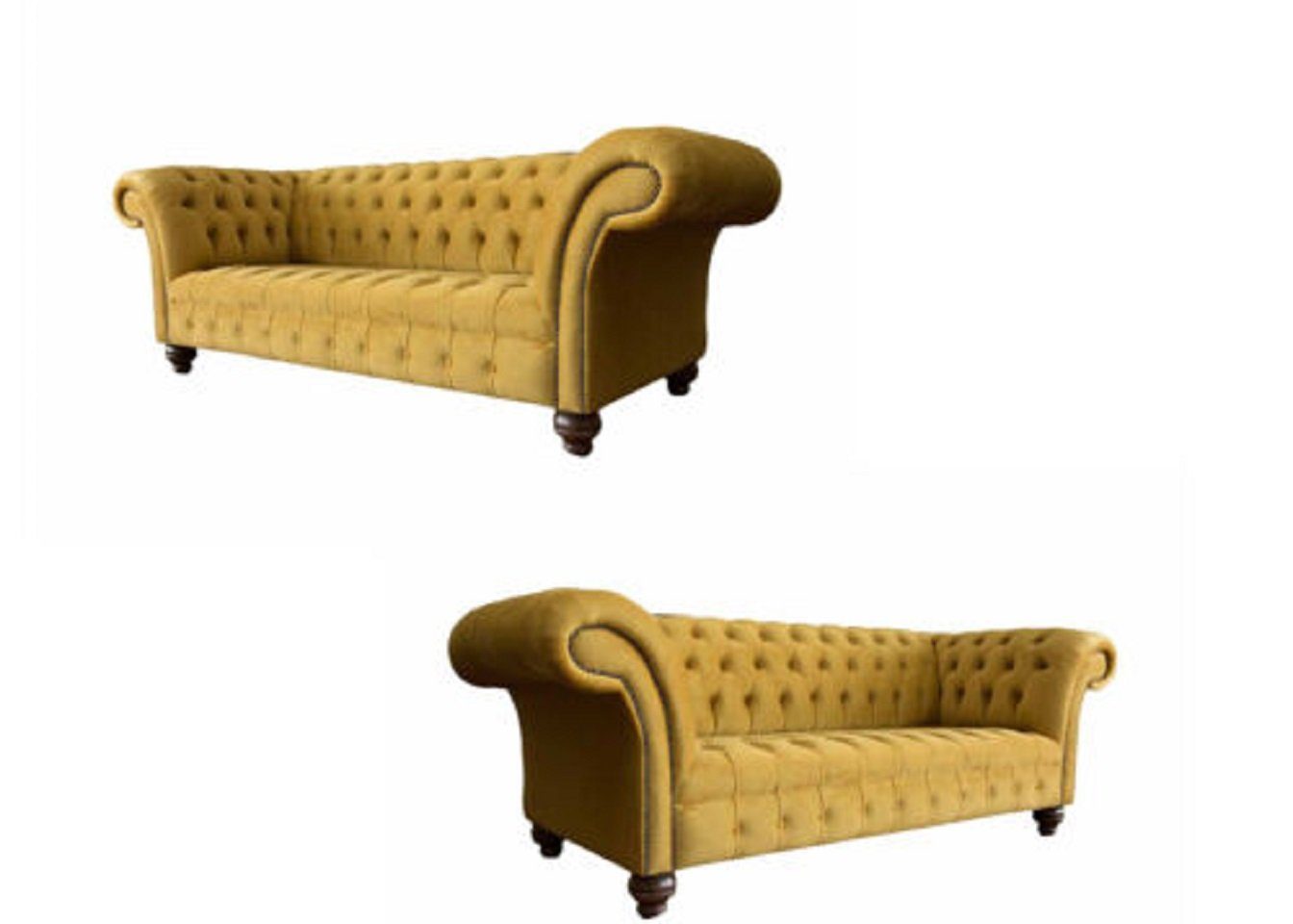 JVmoebel Wohnzimmer-Set Luxus Chesterfield Sofa 2x 2 Sitzer Couch Textil Modern Sofas Neu, (2-St., Sofas 2x 2 sitzer), Mit Chesterfield-Knöpfen | Wohnwände