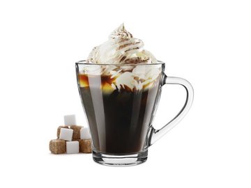 Sendez Latte-Macchiato-Glas 6 Cappuccino Kaffeegläser Teegläser 400 ml und 6 Edelstahl-Löffel, Glas