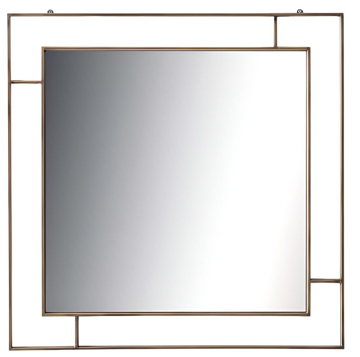 Xlmoebel Wandspiegel Eleganter Wandspiegel mit beigem Metallrahmen und Akzentdesign (1-St), Made in Europa