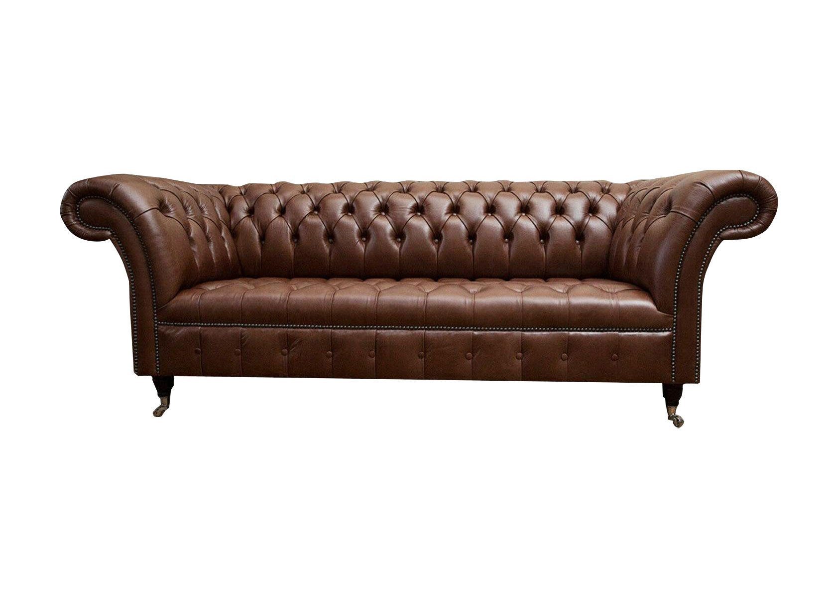 Chesterfield-Sofa Chesterfield Couch Polstersofa Klassisches Leder 3-Sitzer Sofa