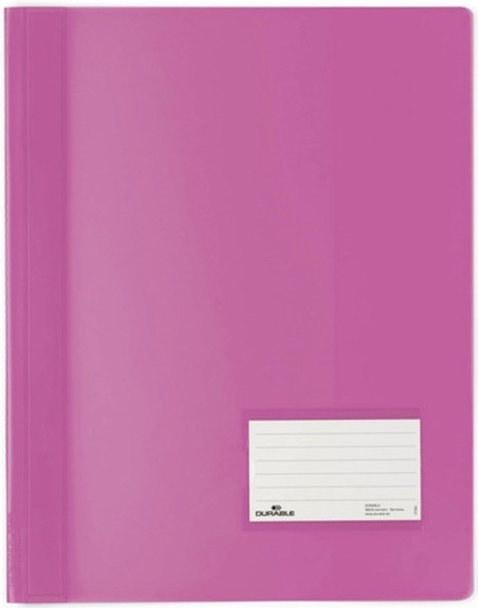 DURABLE Hefter Schnellhefter Duralux A4+ Hartfolie dunkelrosa Packung mit 25 Stück