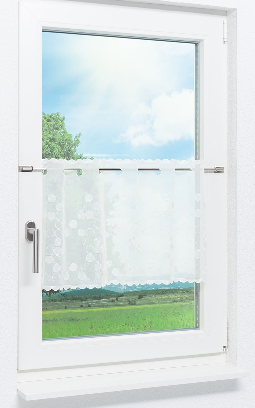 Plauener Spitze® Scheibengardine Kreisrund (1 St), transparent, HxB 40x44cm günstig online kaufen