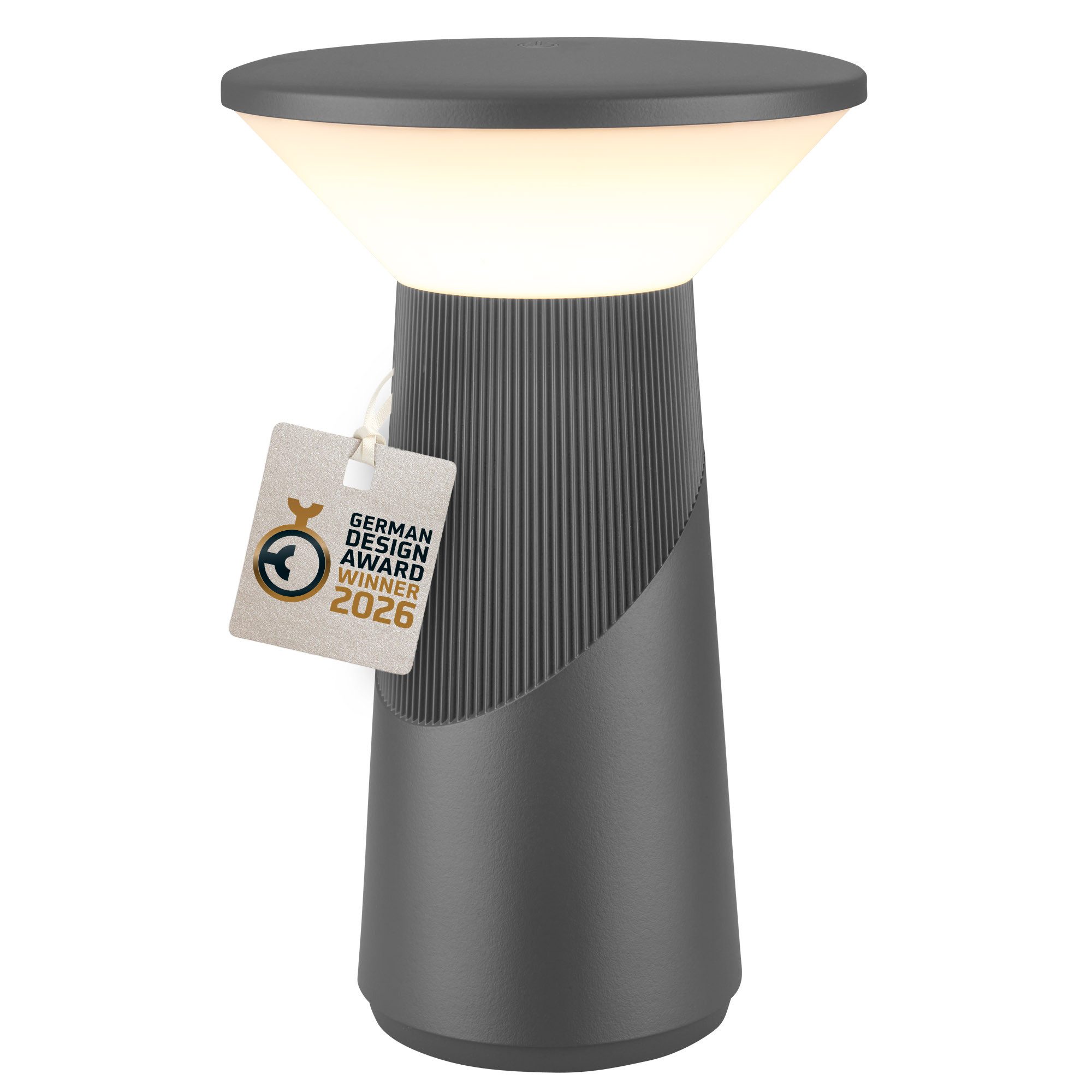 Briloner Leuchten LED Tischleuchte Tischlampe kabellos Akku USB-C Touch dimmbar Design Award, LED wechselbar, 2700K, 15x24 cm, Akku tauschbar, Indoor/Outdoor, Wohnzimmer, Balkon