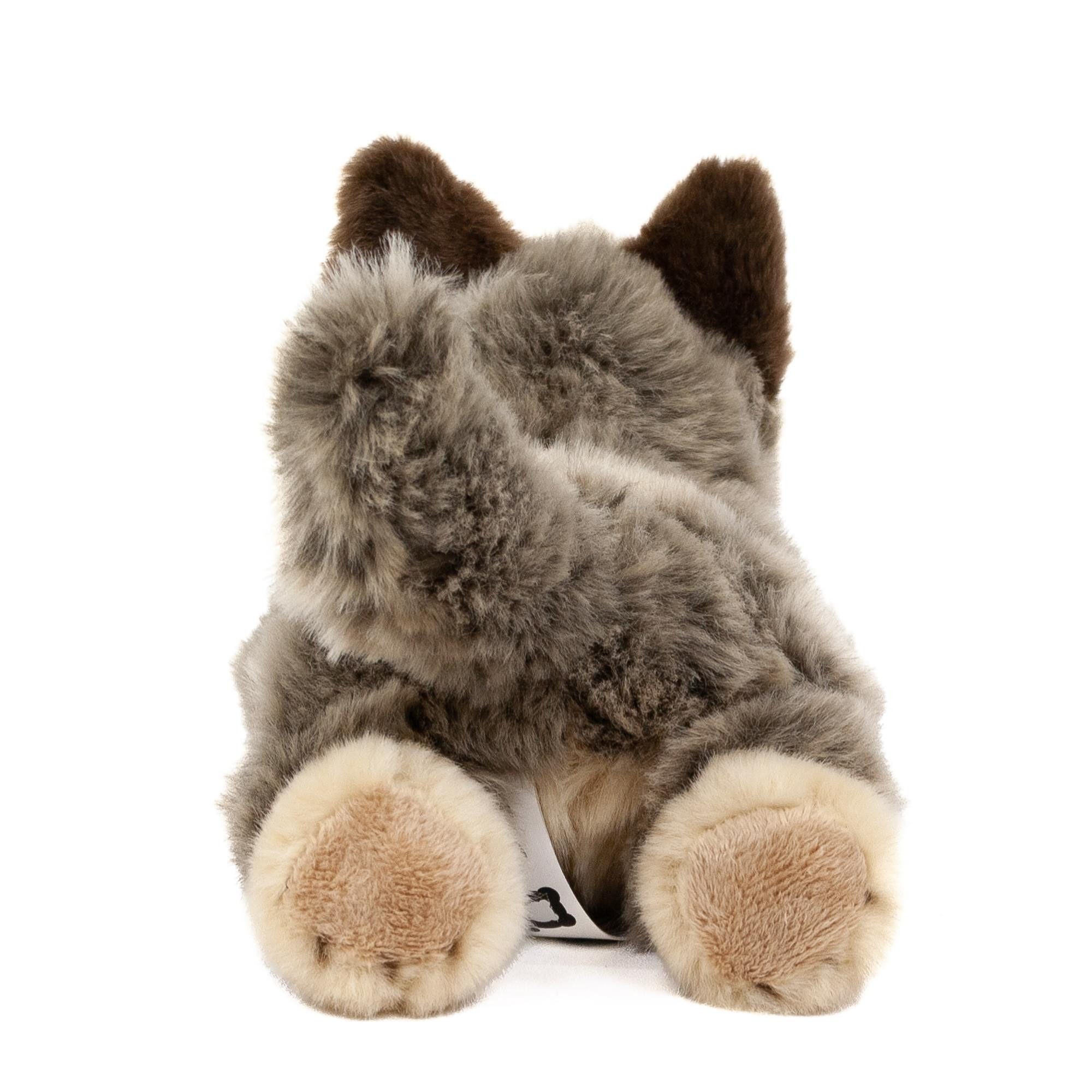 Teddys Rothenburg Kuscheltier Wolf liegend grau/beige 20 cm Plüschwolf Stof günstig online kaufen