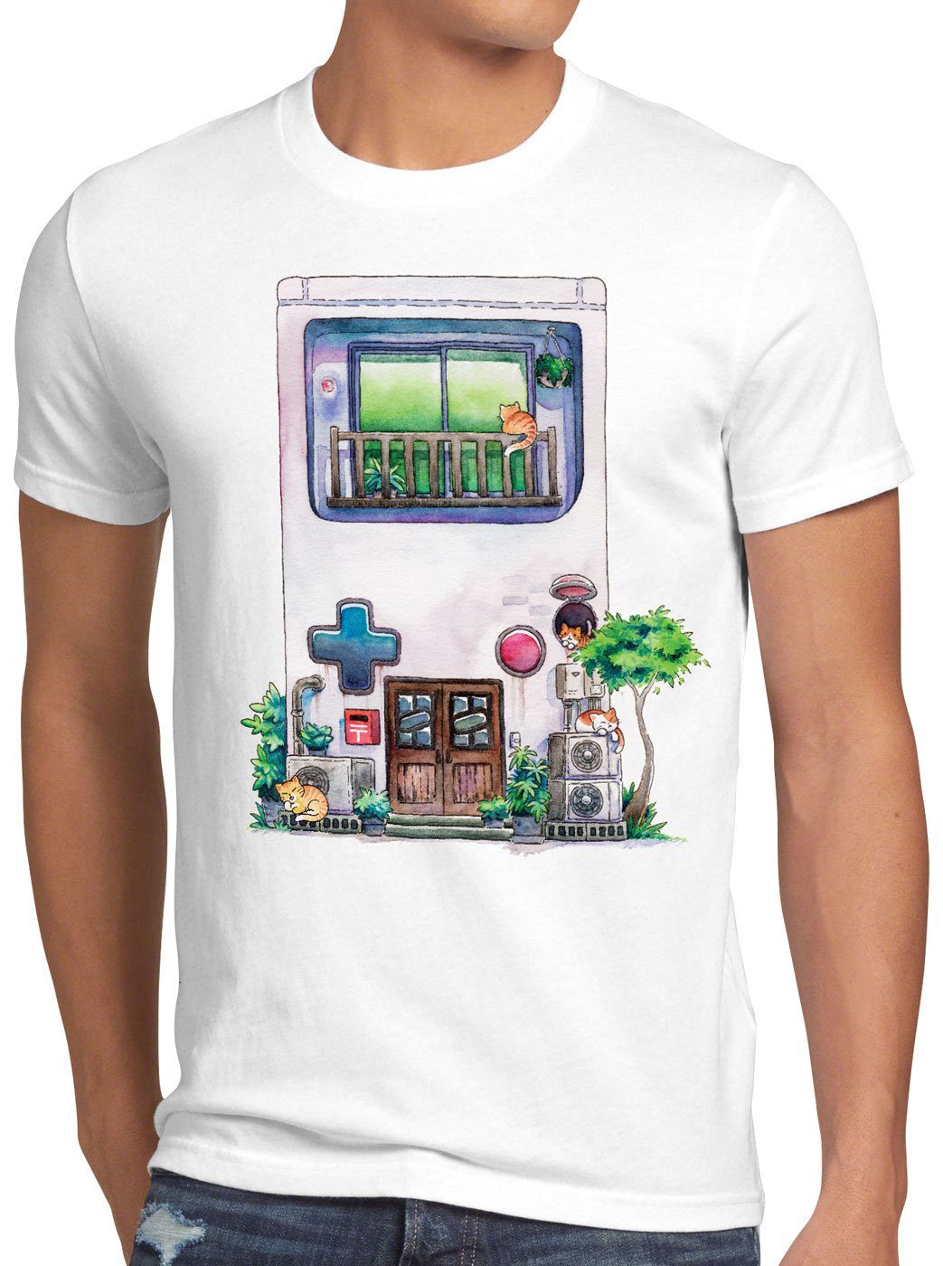 style3 Print-Shirt Herren japan 8bit haus Game T-Shirt boy pixel Mansion