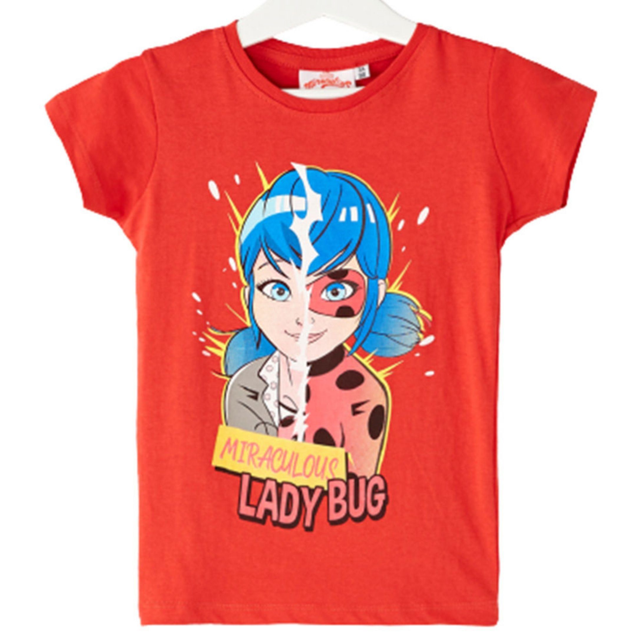 Miraculous - Ladybug T-Shirt Ladybug Mädchen Shirt Kurzarm 98-128 cm Rot