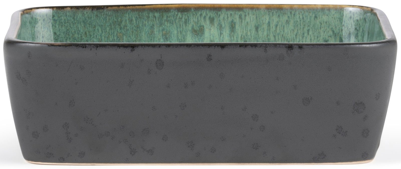 Bitz Auflaufform Auflaufform rechteckig black / green 19 x 14 cm, Steinzeug