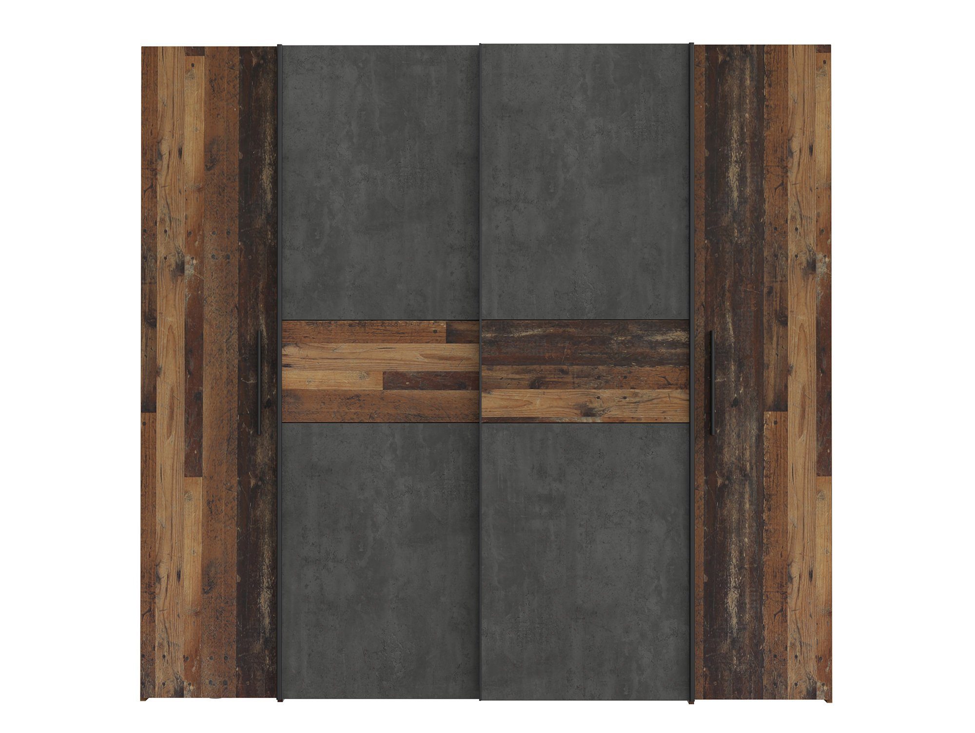 Moebel-Eins / Vintage Wood Material KINTA Kleiderschrank, Old betonfarbig Kleiderschrank, Dekorspanplatte KINTA Dekorspanplatte Material Kleiderschrank