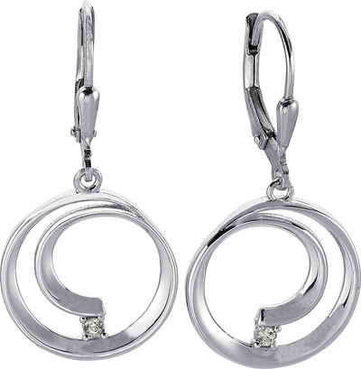 Balia Paar Ohrhänger »BAO0057SW Balia Damen Ohrringe poliert 925 Silber« (Ohrhänger), Damen Ohrhänger Spirale aus 925 Sterling Silber, Farbe: weiß, silber