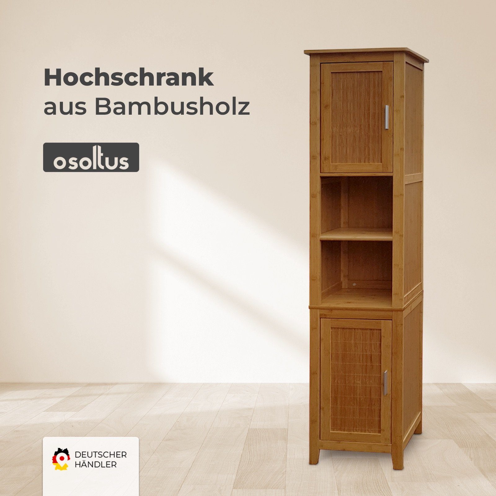 Bali Badschrank osoltus osoltus Badregal Hochschrank Wandschrank Bambus Badregal