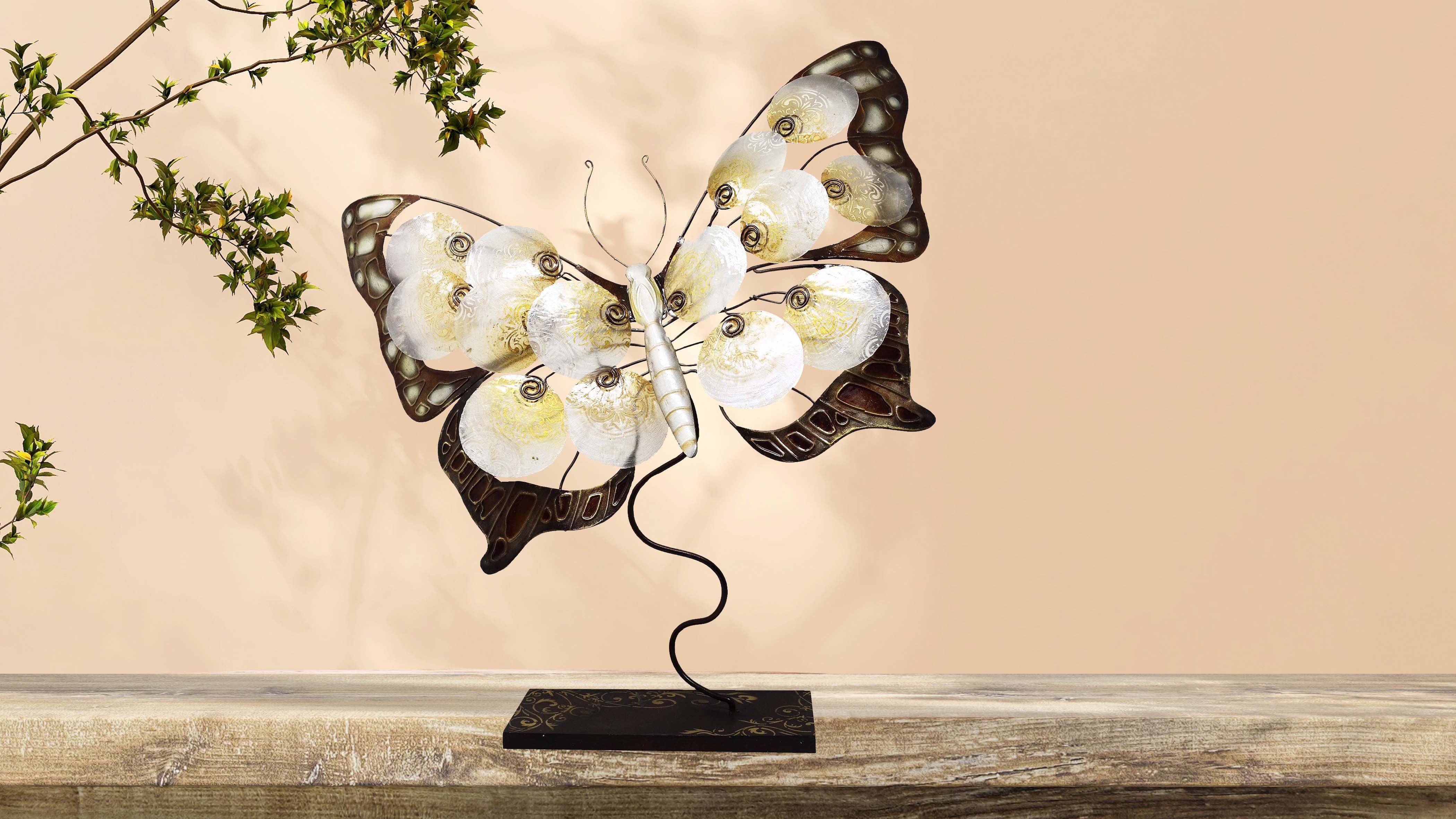 MystiCalls Dekofigur Dekofigur Schmetterling - Metallfigur Butterfly Geschenk Blech Figur (1 St), Sammelfigur, Sammlerfigur, Designerfigur, Dekofigur, Dekorationsobjekt
