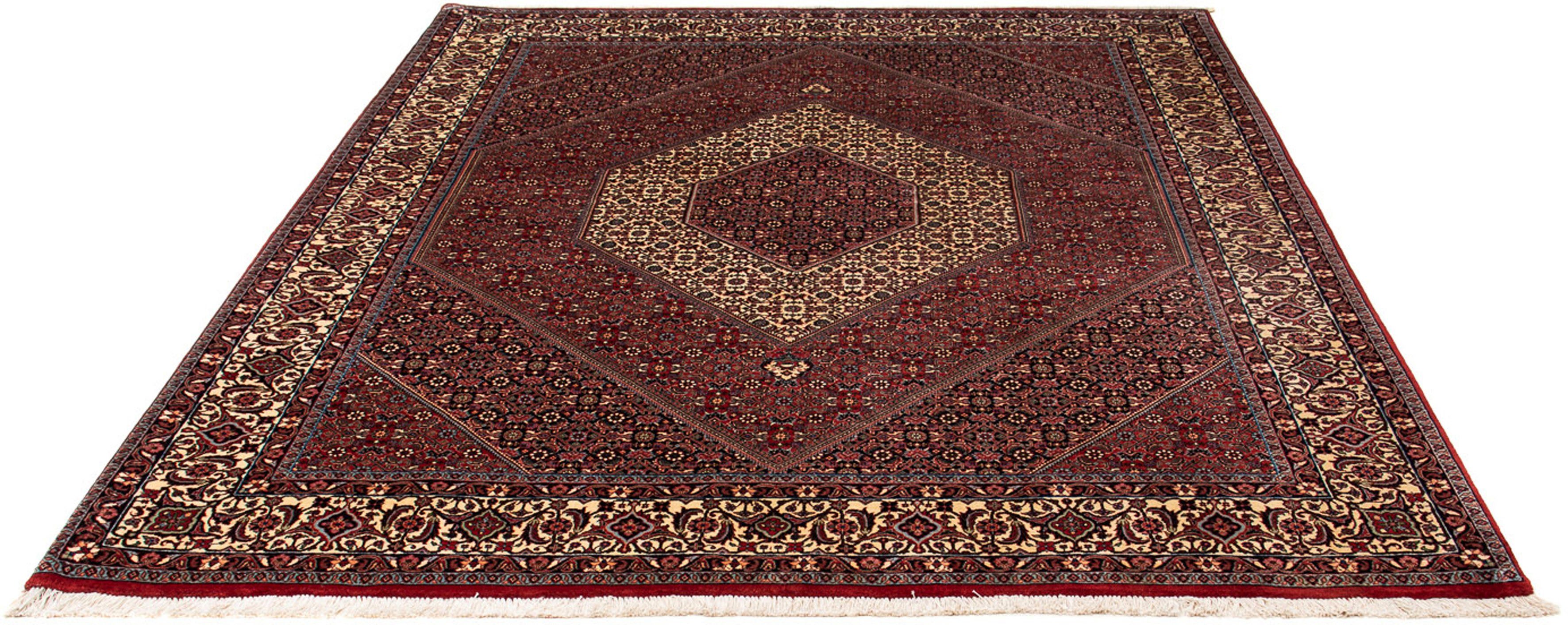 Orientteppich Perser - Bidjar - 242 x 203 cm - dunkelrot, morgenland, rechteckig, Höhe: 15 mm, Wohnzimmer, Handgeknüpft, Einzelstück mit Zertifikat