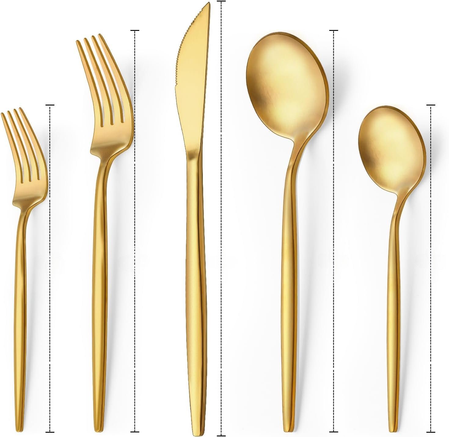 KingLux Besteck-Set 60tlg.Edelstahl Besteck Messer Gabel Löffel Utensilien Set (60-tlg), 12 Personen, Edelstahl