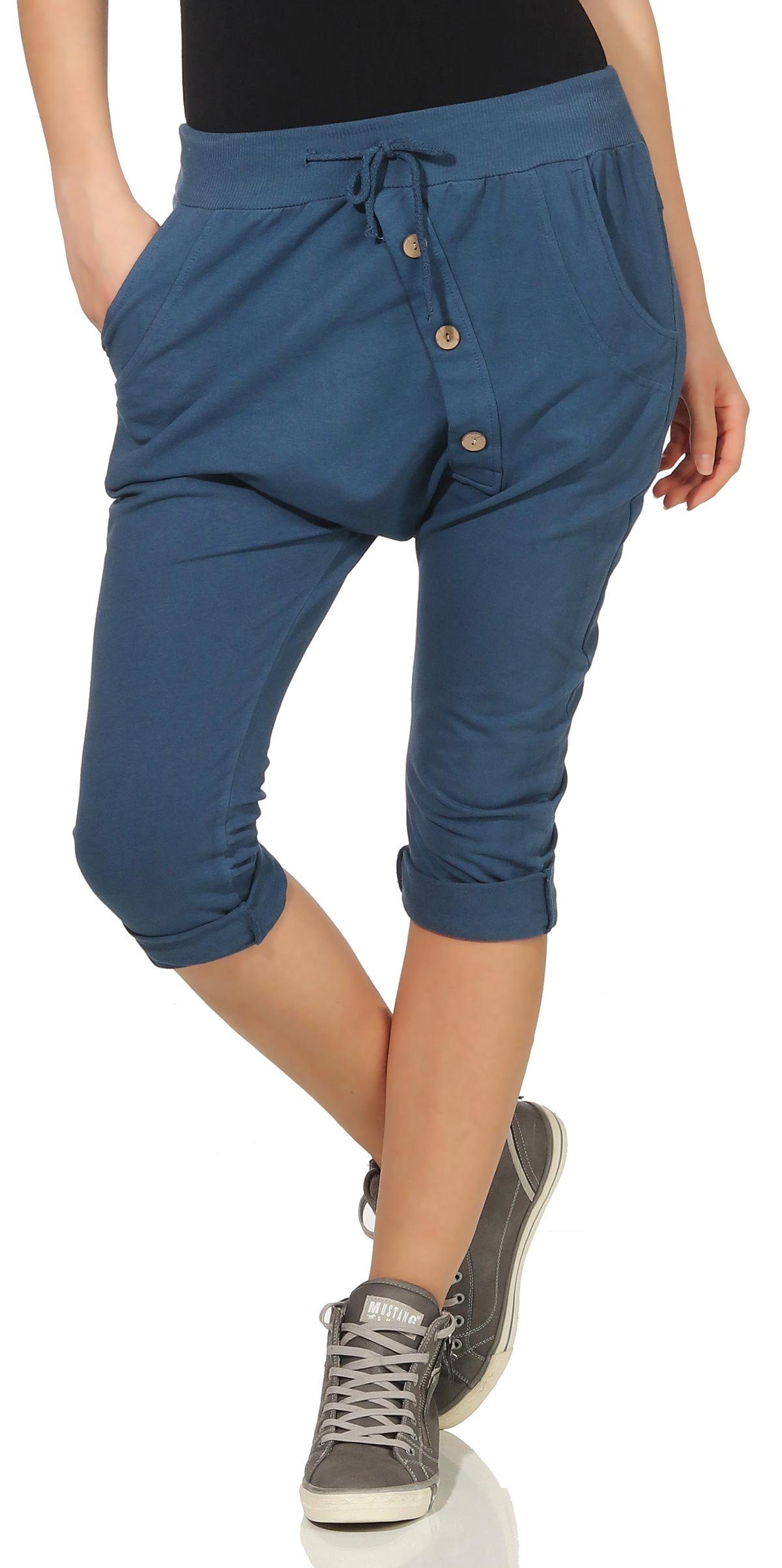 Shorts malito Damen kurze Hose in Uni Farben, Chino Hose mit Knopfleiste