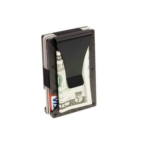 Geldboerse-Online Premium Kreditkartenetui Scheinklammer aus Carbon RFID Schutz 1-15 Tintenglas