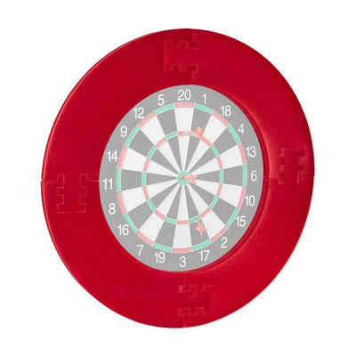 relaxdays Dartscheibe Dart Catchring "R7", Rot