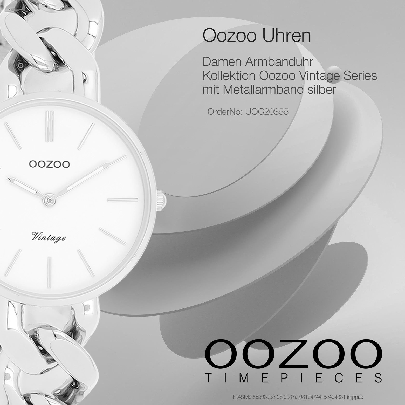 OOZOO Quarzuhr Oozoo Damen Armbanduhr Vintage Series, (Analoguhr), Damenuhr rund, mittel (ca. 32mm) Metallarmband, Fashion-Style