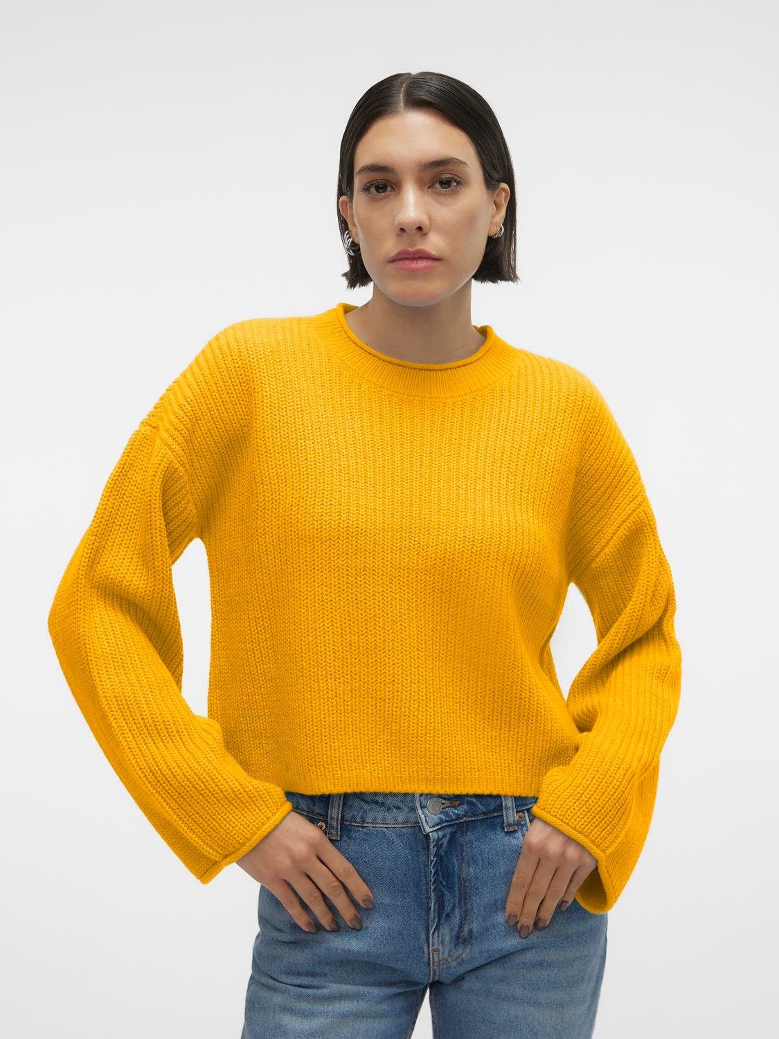 Vero Moda VMINEZ PULLOVER BOO - Trui - winetasting/birch/bordeauxrood