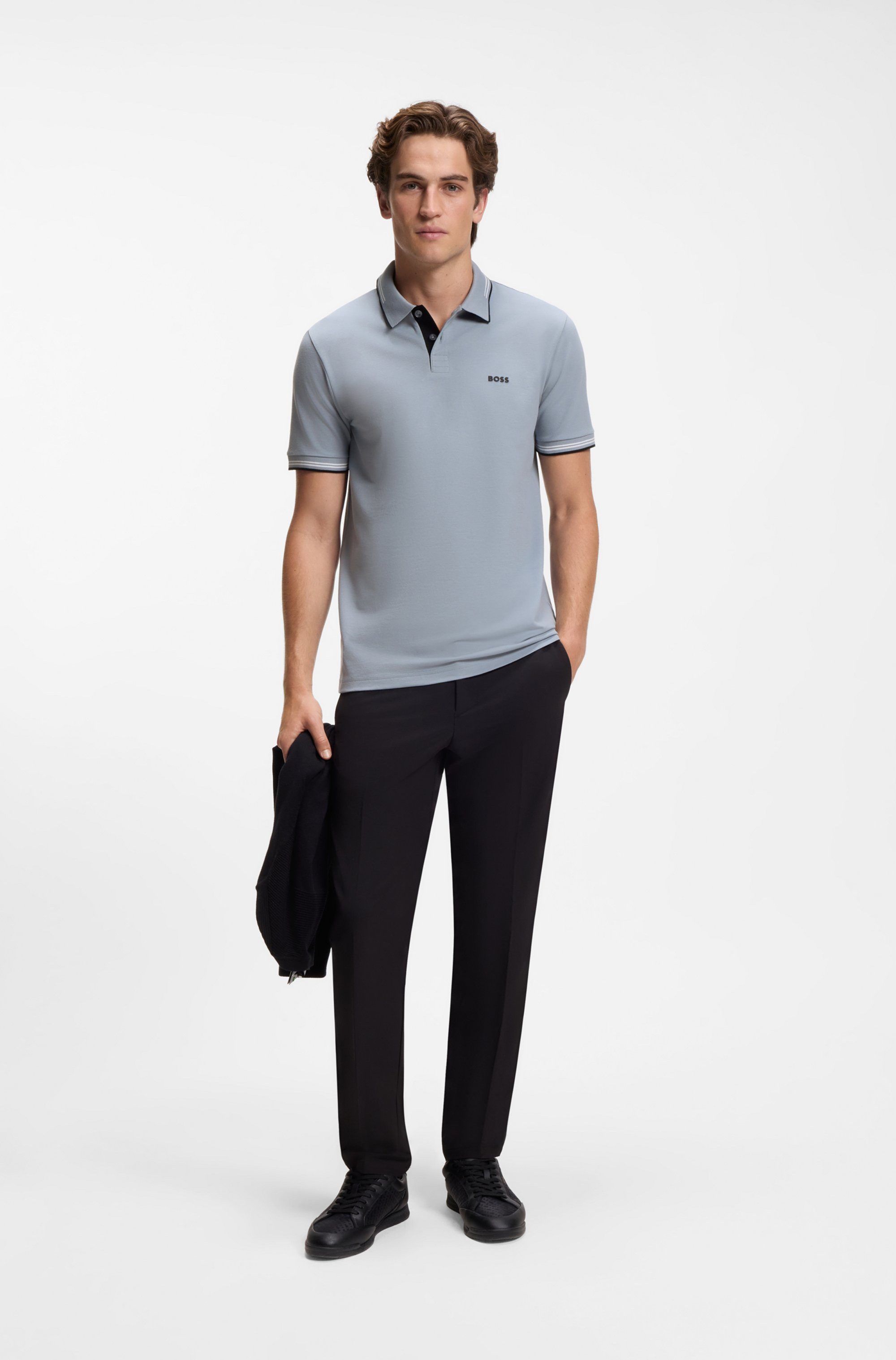 BOSS GREEN Poloshirt Paul Slim Fit Stretch-Baumwoll-Pique mit Polokragen