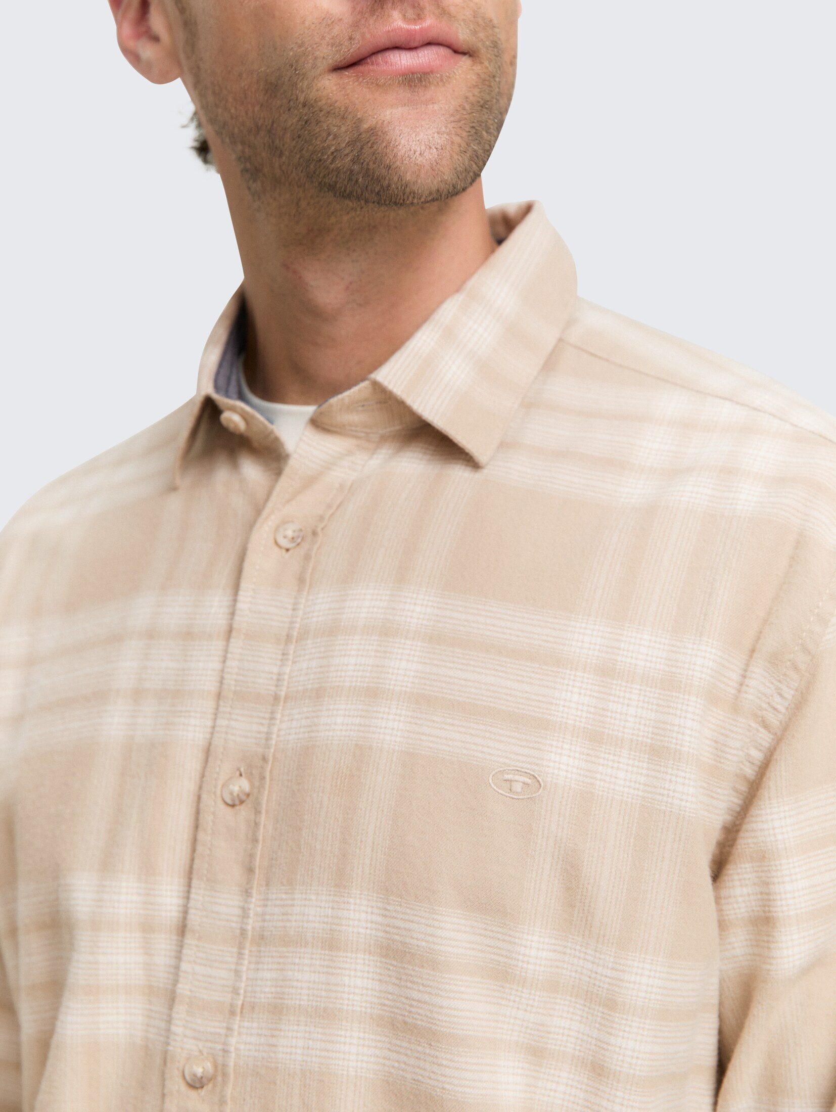 TOM TAILOR Langarmhemd Blusen & Shirts Regular Fit Hemd mit Logo-Stickerei