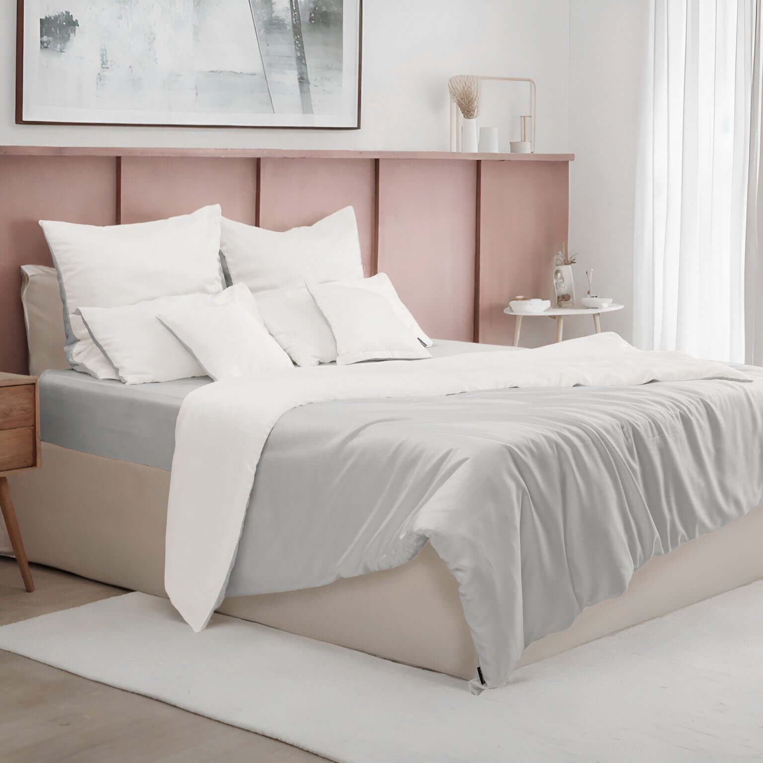 twenty:three® Bettbezug Lyocell Deckenbezug Gray-White, Atmungsaktiv, günstig online kaufen