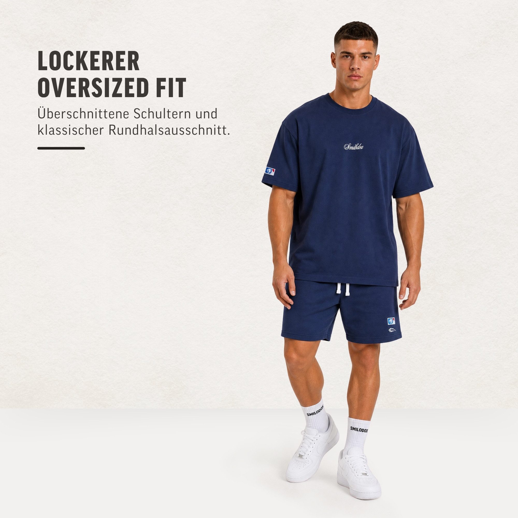 Smilodox T-Shirt Varendo, Oversize Shirt mit Backprint, aus Baumwolle, Streetwear & Gym Rundhals, 100% Baumwolle, weiches Material, für Training & Freizeit – Bild 3 von 5