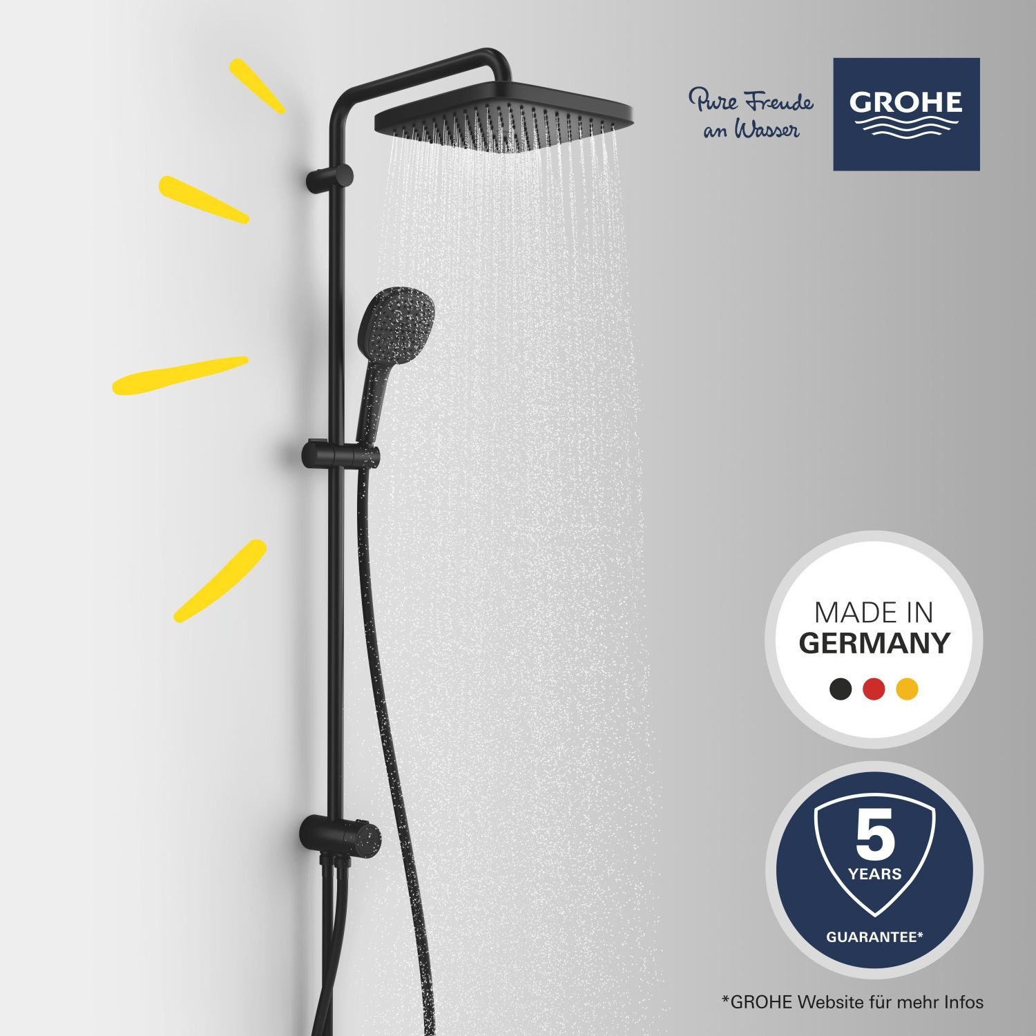 Grohe Duschsystem Vitalio Comfort 250 Flex Duschsystem, schwarz (266982431)
