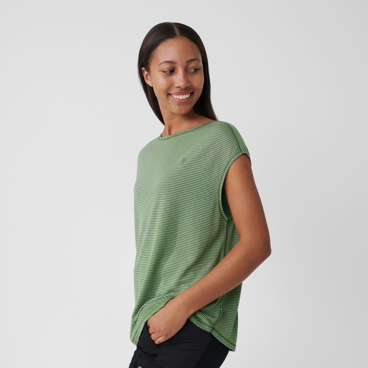 Fjällräven Fjällräven T-Shirt Damen Wool W T-shirt High Blue/Green Green Coast