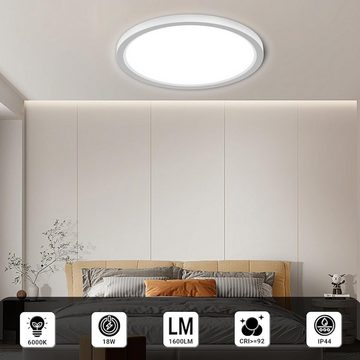 LQWELL LED Deckenleuchte LED-CEIL-RUND, LED fest integriert, neutralweiß, LED Deckenleuchte, 18W, 1600LM