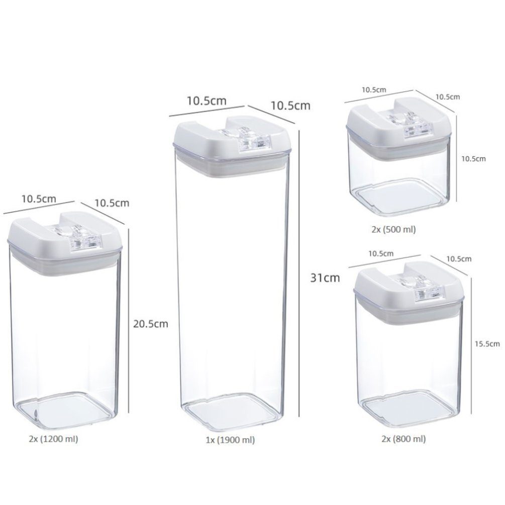 Luftdicht Frei, mit (7-tlg), 7er-Set, Stapelbar, geeignet Vorratsdose BPA Geschenkpackung, Kühlschrank & Creliv