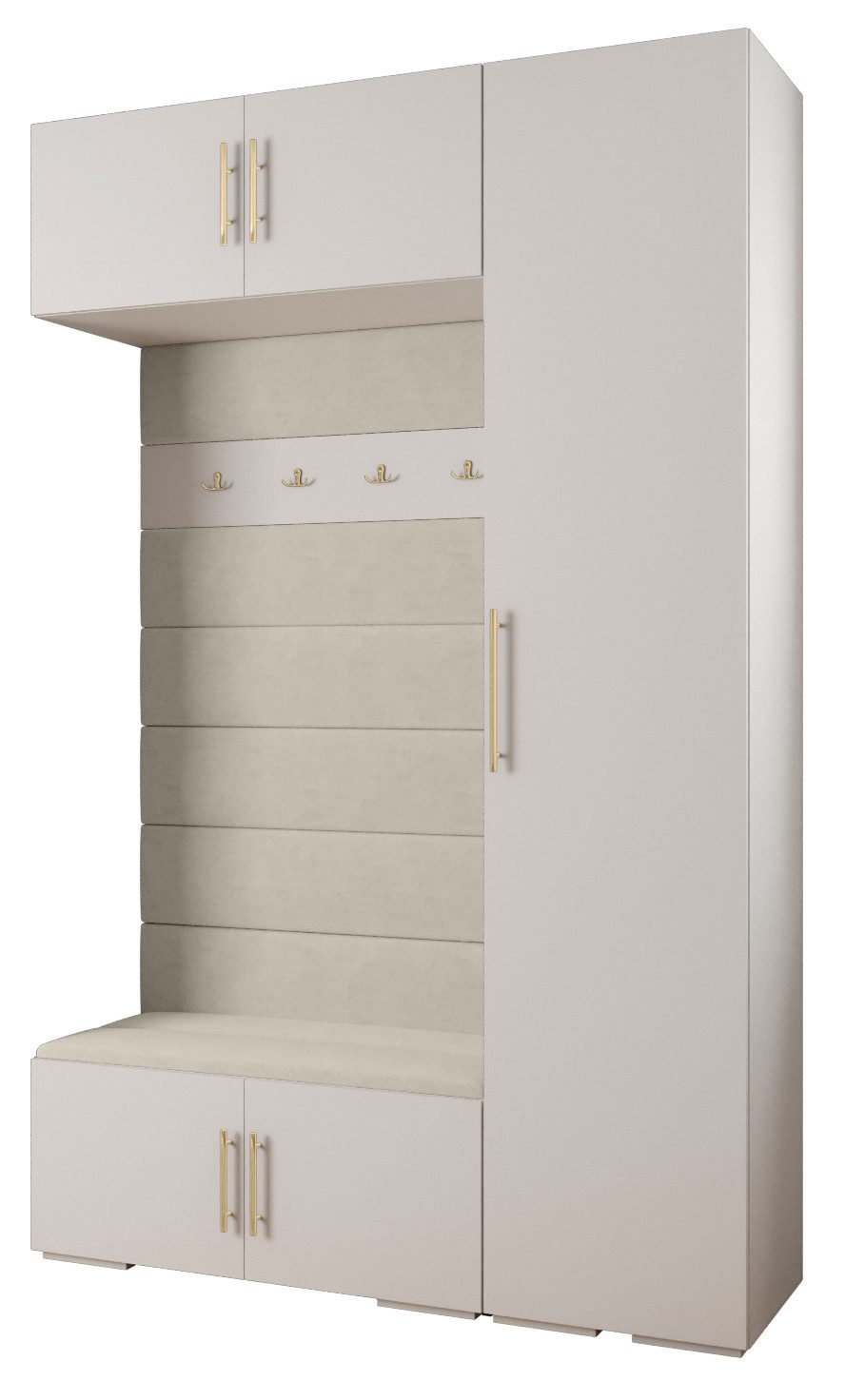 ABIKS MÖBEL Kompaktgarderobe INOVA 3 SATZ 19 Möbelset, Garderobe mit Kleiderstange und Regalen