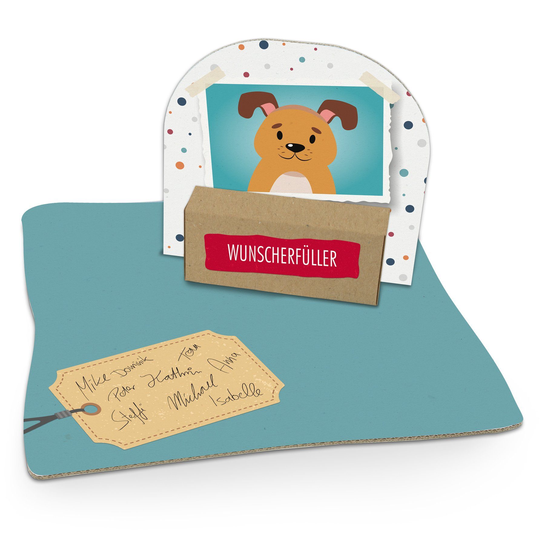 Haustier Grußkarten itenga Geldgeschenkverpackung (Motiv Bodenplat itenga 95) mit Hund /