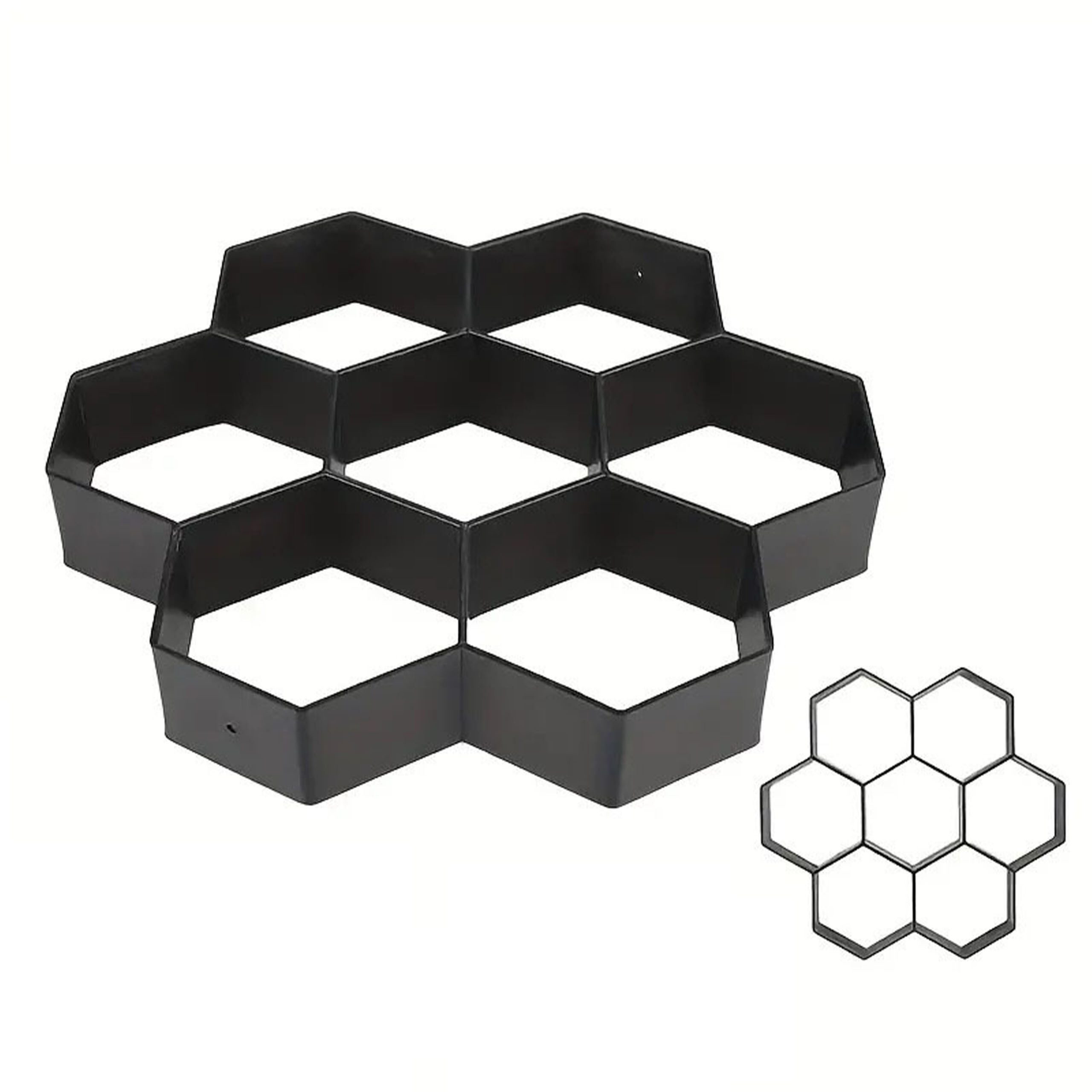 relaxdays Leichtbeton-Bauplatte Pflasterform Bienenwabe 2er Set