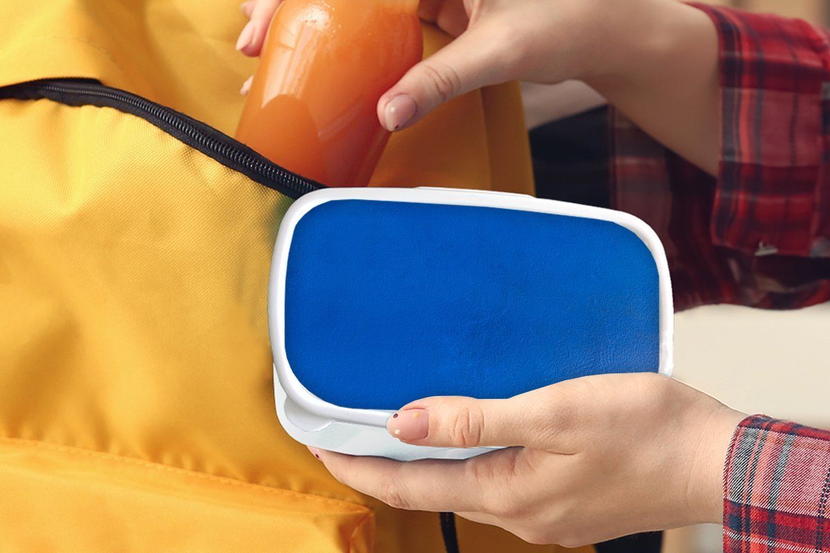 Kunststoff, - Lunchbox Mädchen (2-tlg), für Farbe Erwachsene, und Blau, Brotbox für - Jungs MuchoWow Kinder und Brotdose, Wand weiß