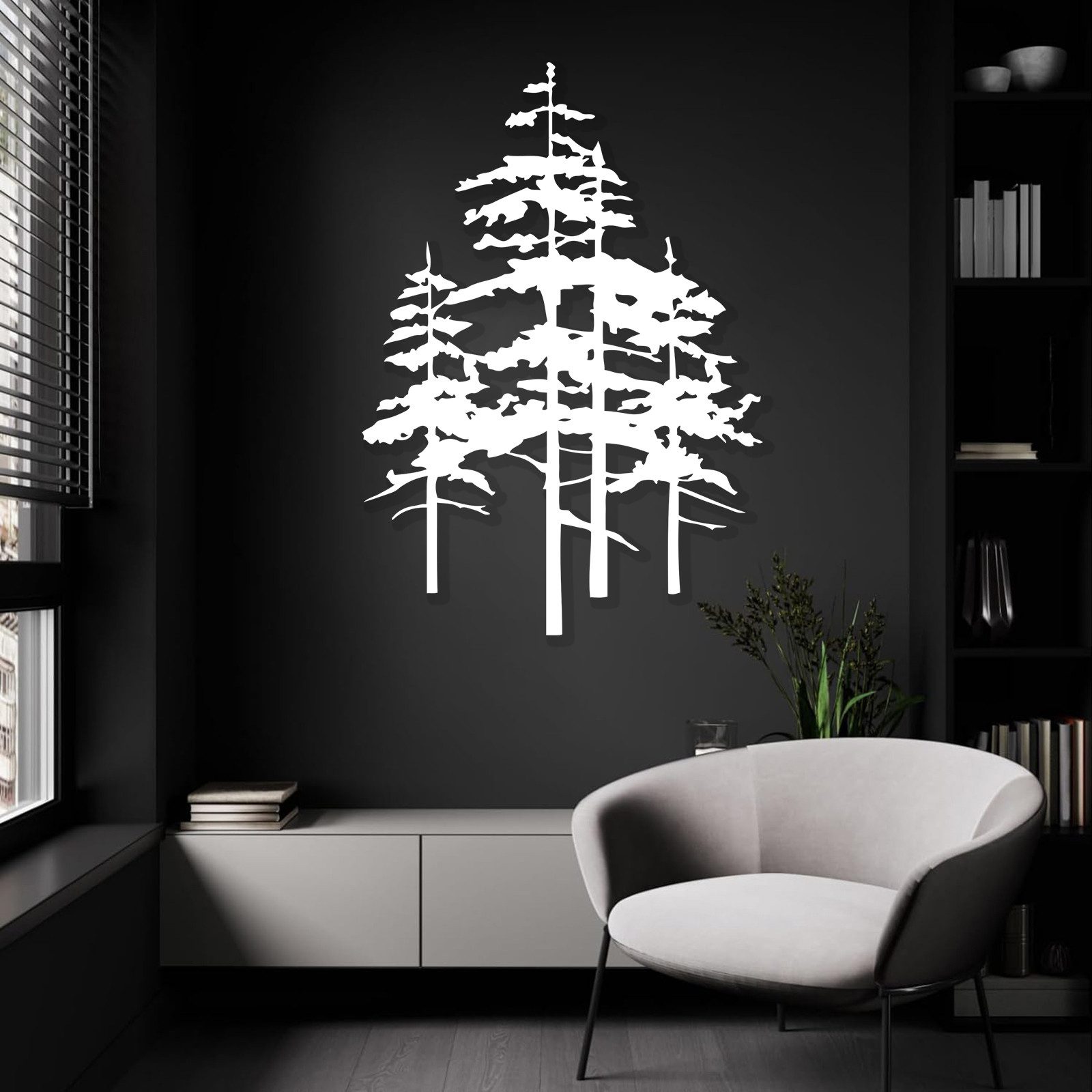 Jumpeak Wanddekoobjekt Pine Grove Metall Wanddekoration, günstig online kaufen